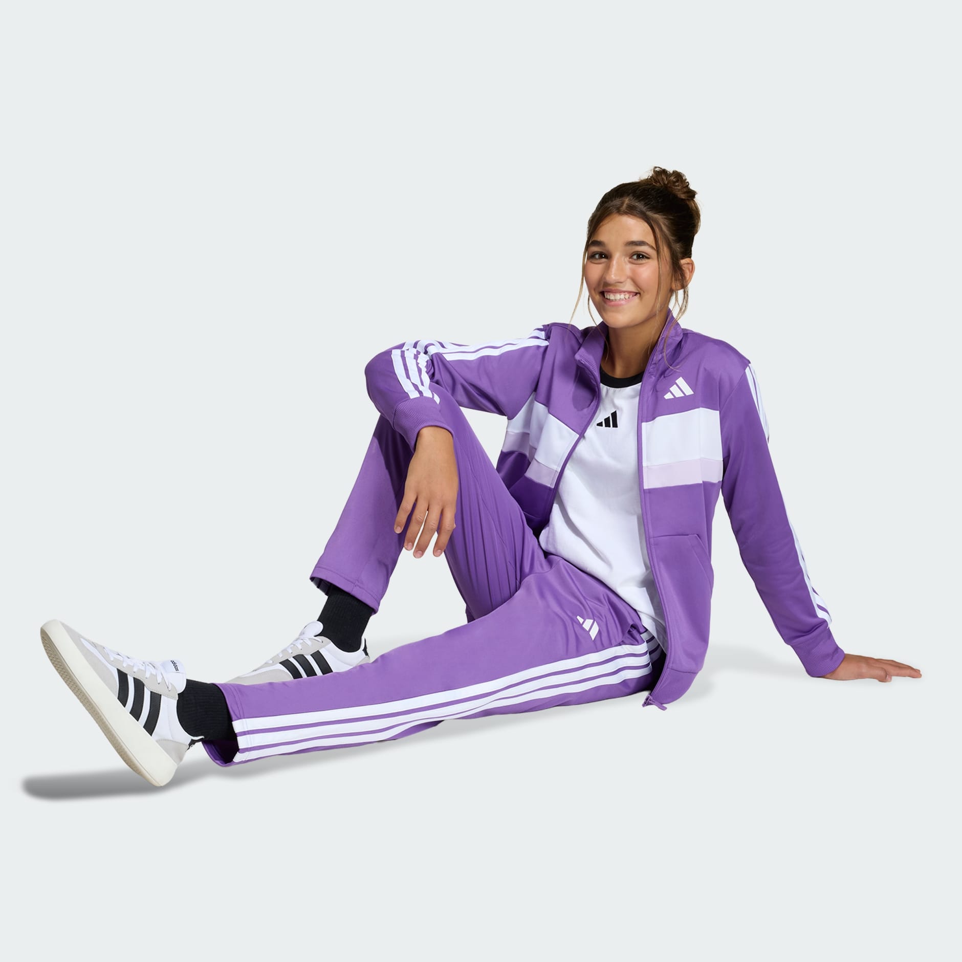 Costum de trening Essentials Tiberio din tricot cu 3 dungi pentru copii