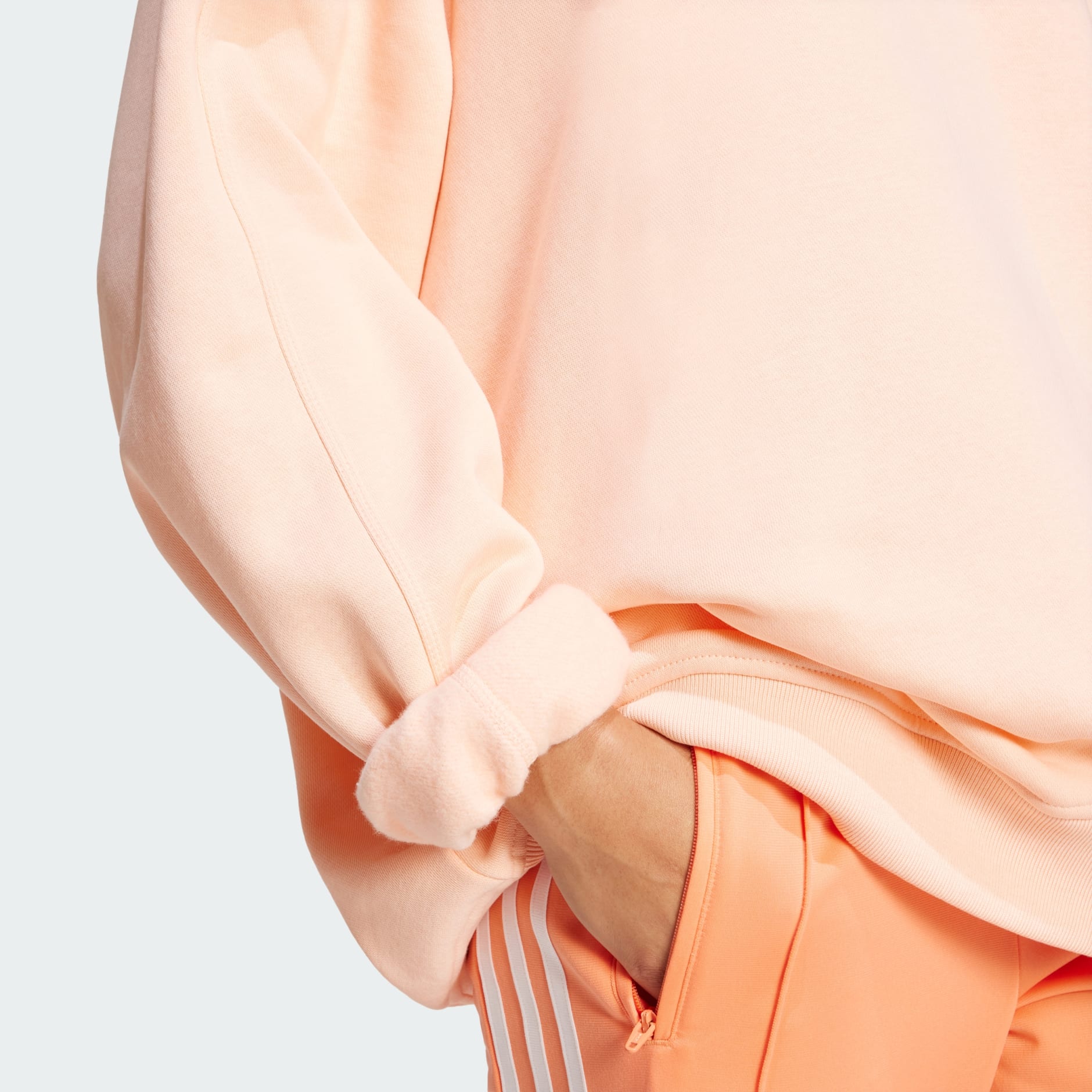 Essentials Fleece Long Oversized Crew Sweatshirt