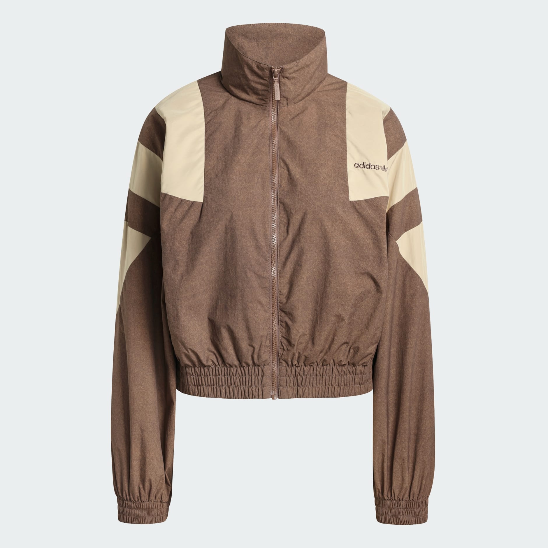 BLOCKED WASHED ZIPPED TRACK TOP