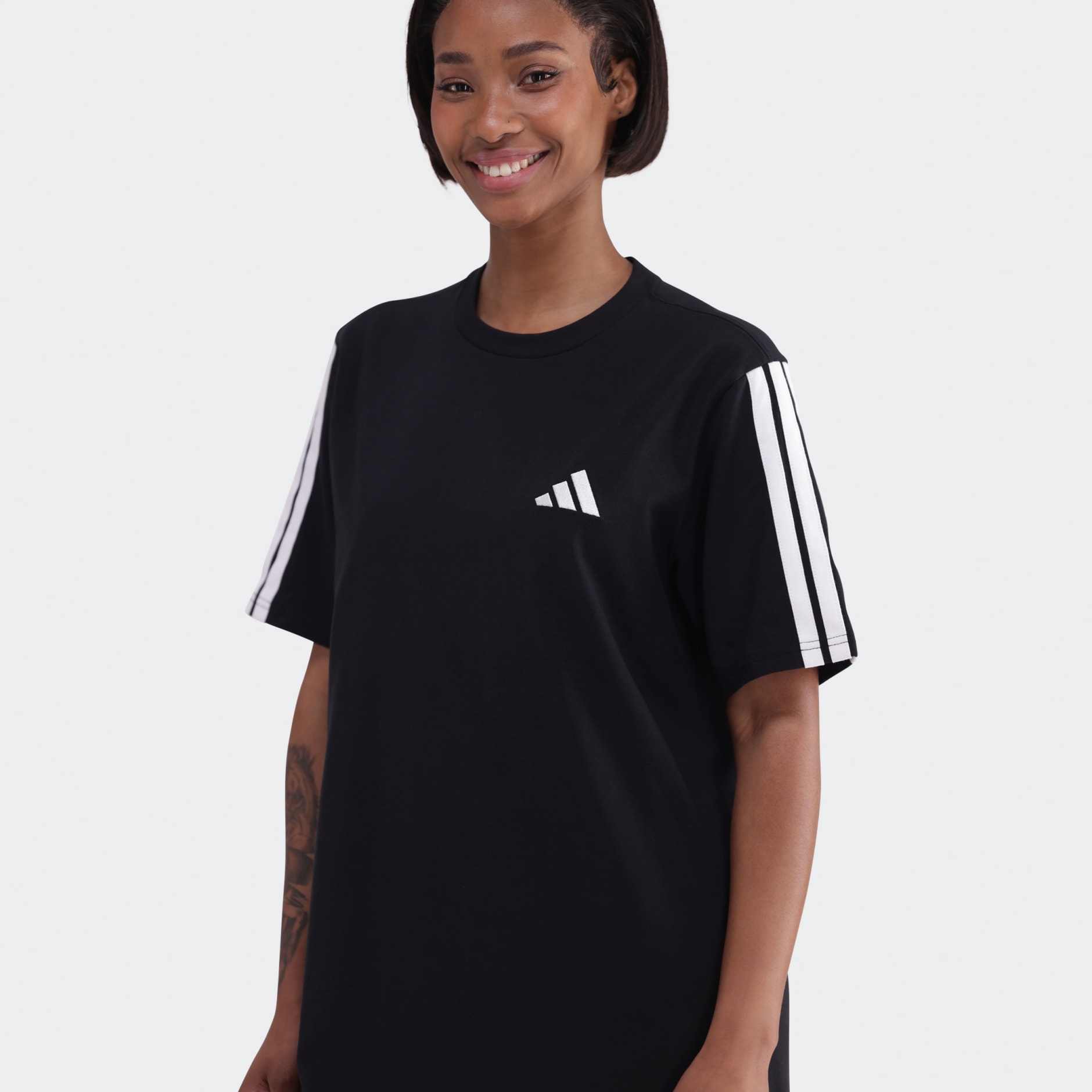 Essentials 3-Stripes Single Jersey Boyfriend Tee Dress