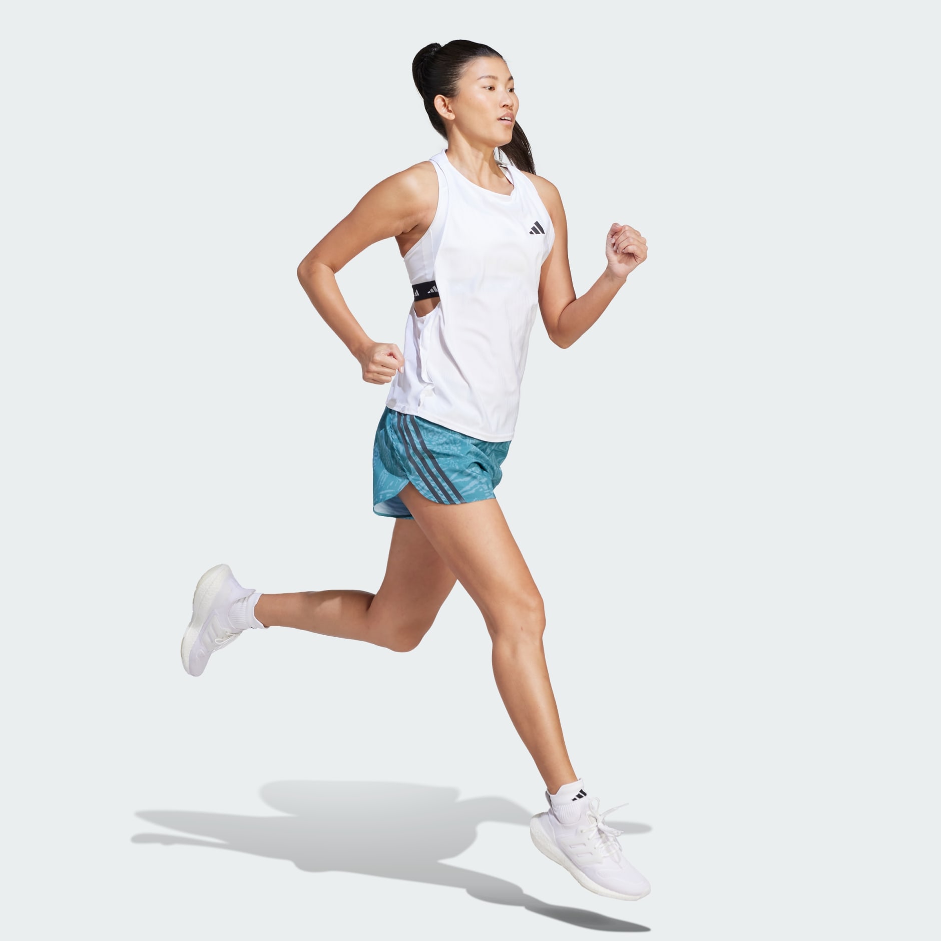 Run Icons 3-Stripes Allover Print Running Shorts