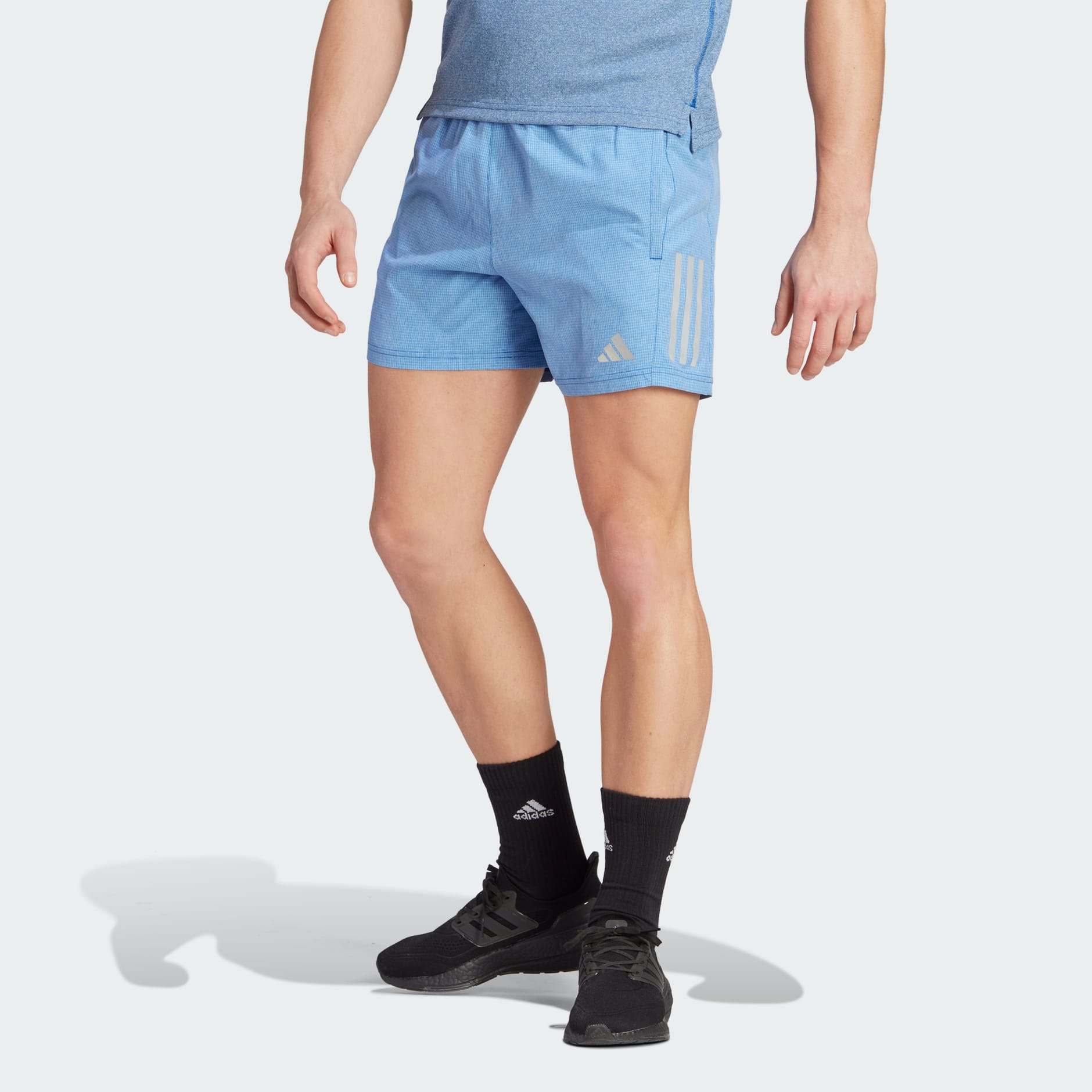 Men s Clothing Own the Run Heather Shorts Blue adidas Egypt