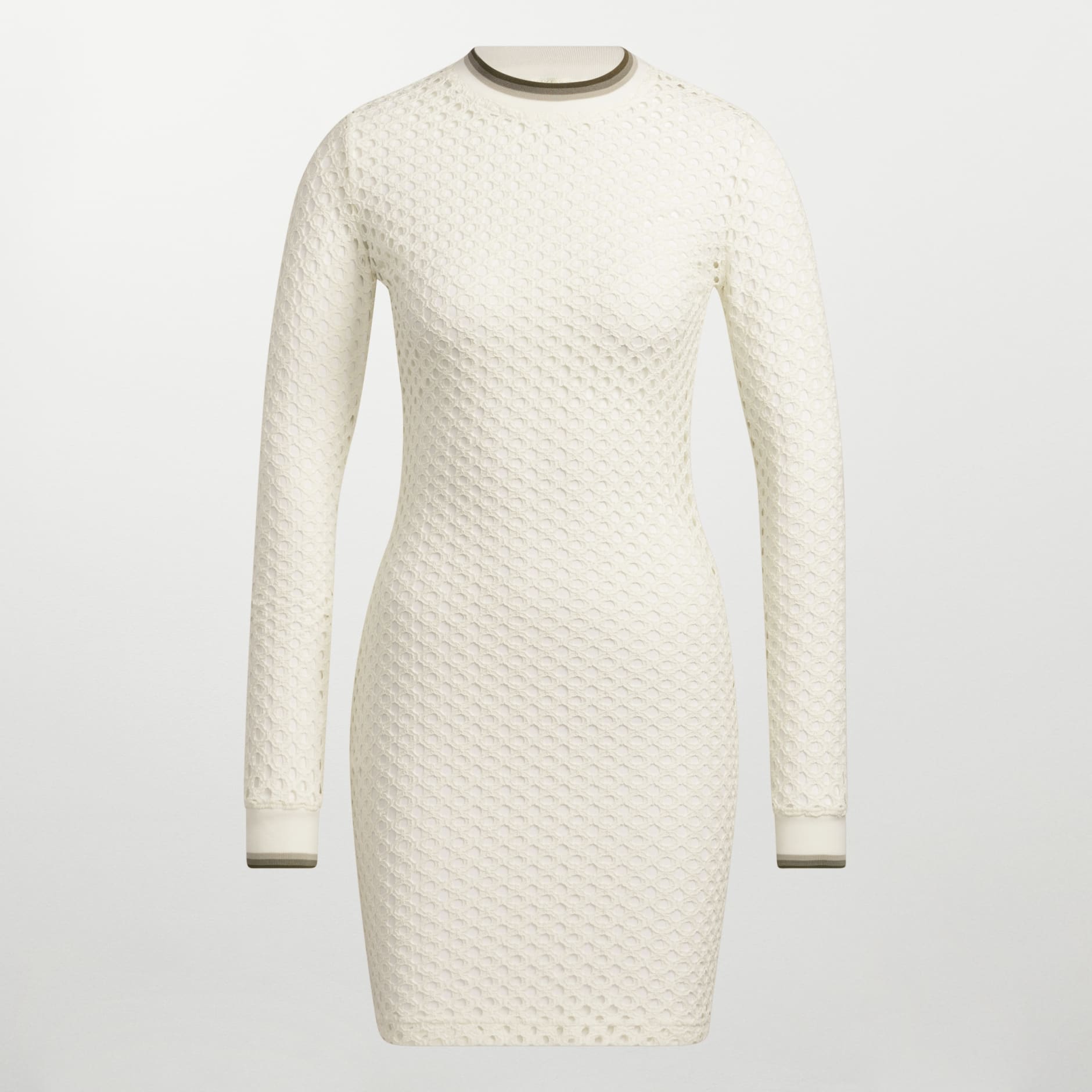 Open Mesh Long Sleeve Mini Dress