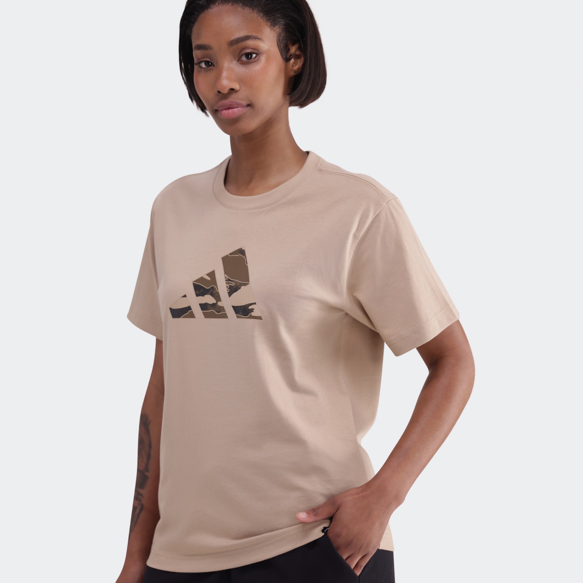 Camo Cropped Graphic T-Shirt