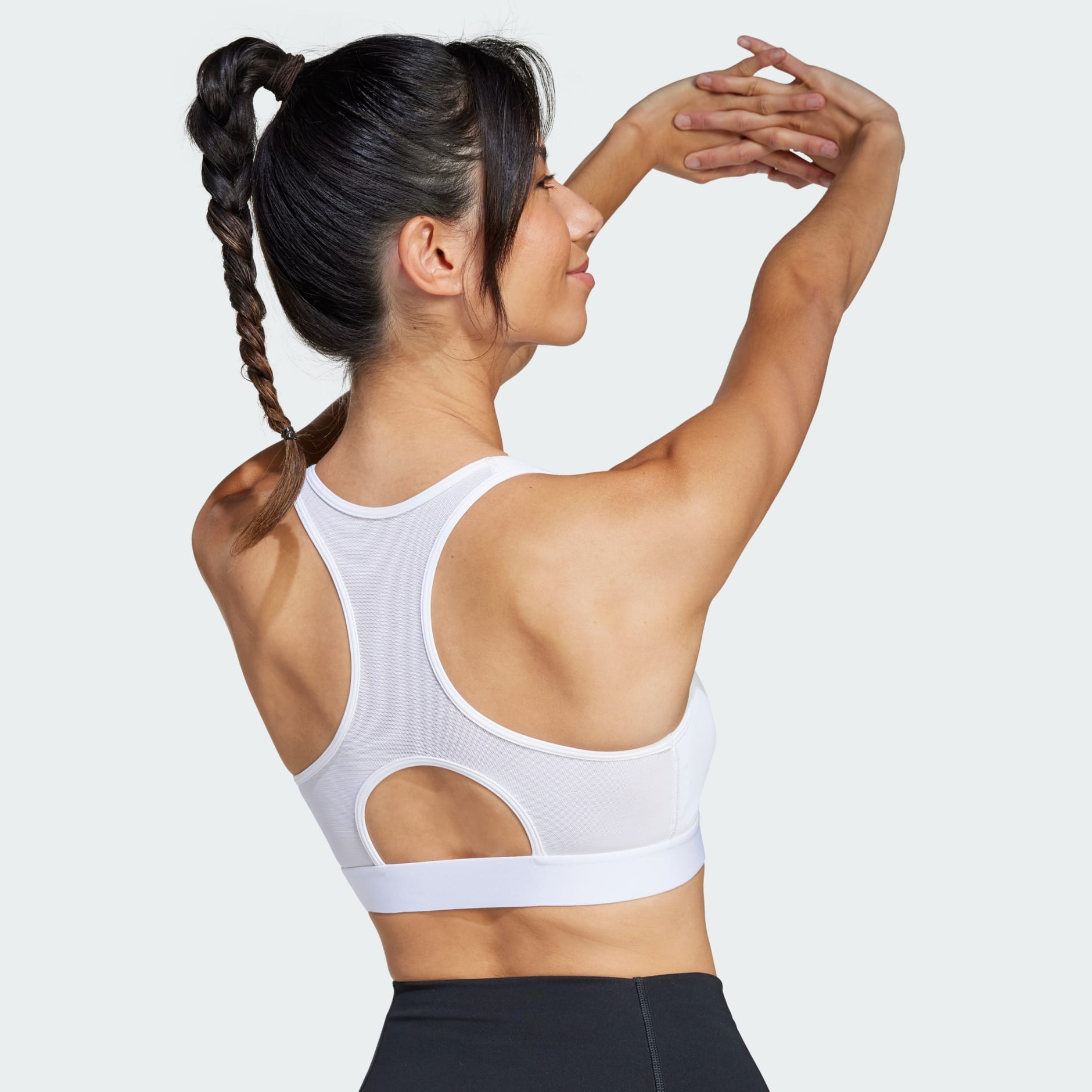 Bustieră cu fermoar și susținere medie Powerreact Training