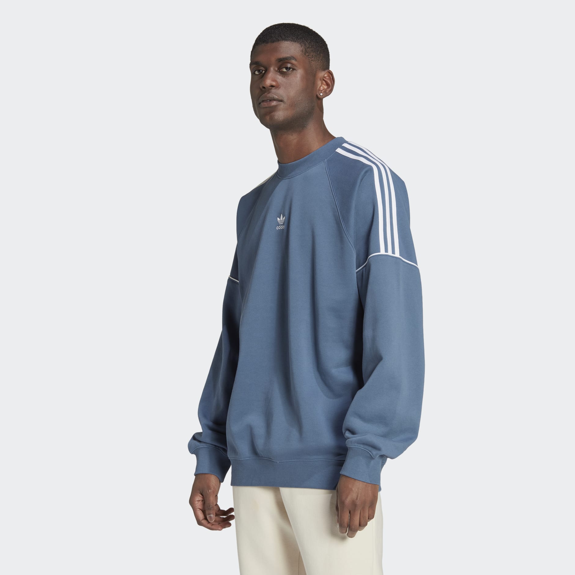 Blue adidas crew discount neck