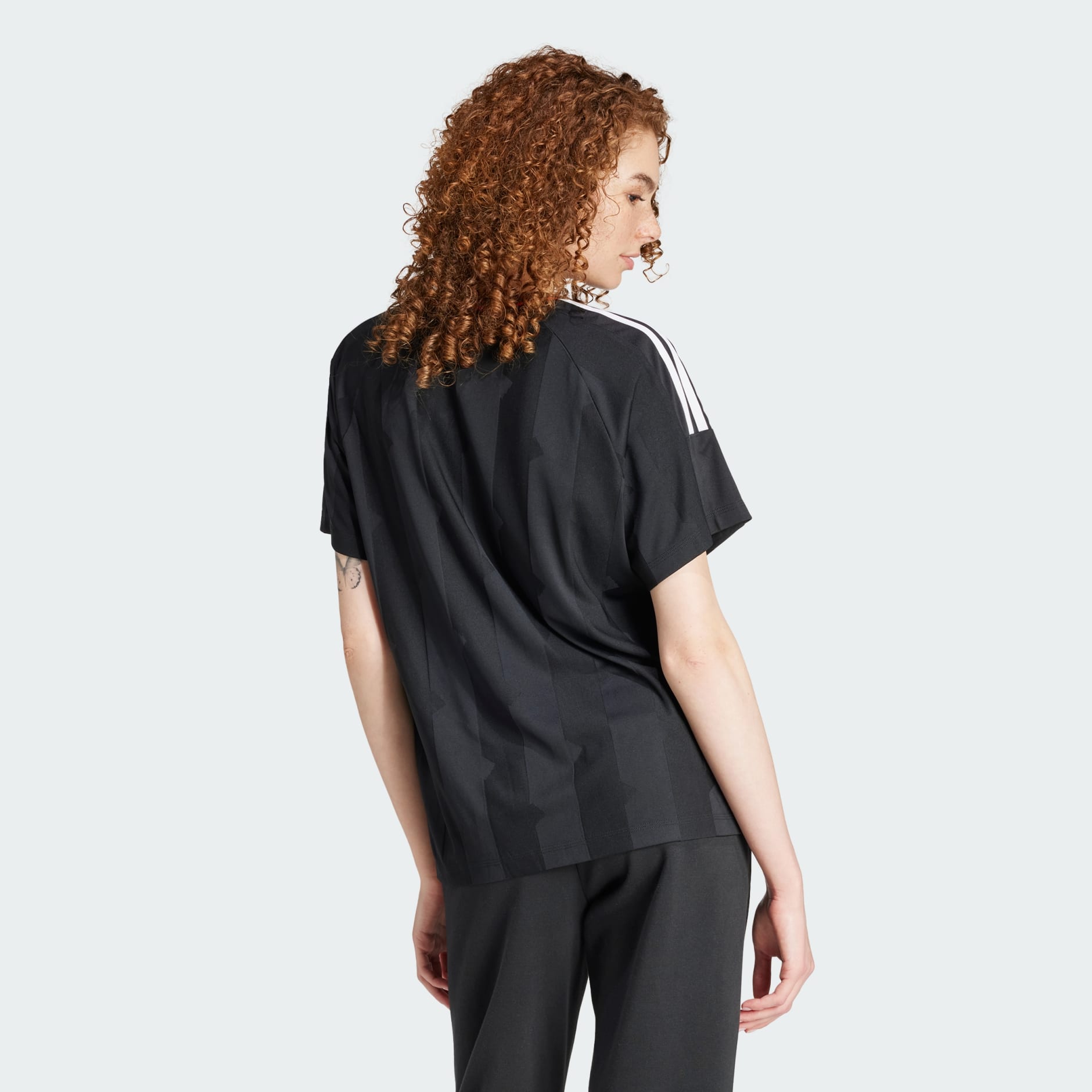 CLOTHING - Tiro Cut 3-Stripes Jacquard Boyfriend Tee - Black