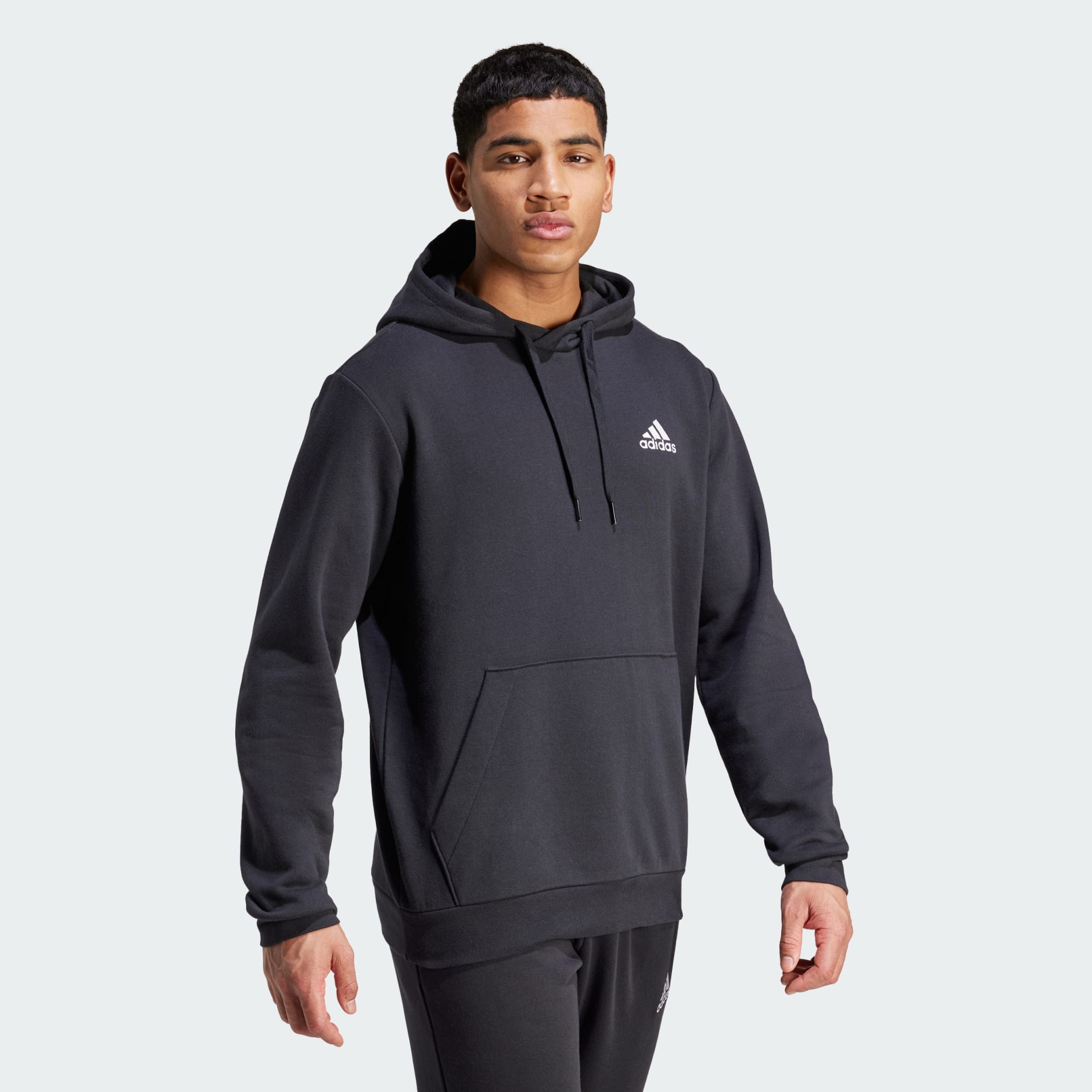 Men's Clothing - Essentials Fleece Hoodie - Black | adidas Egypt