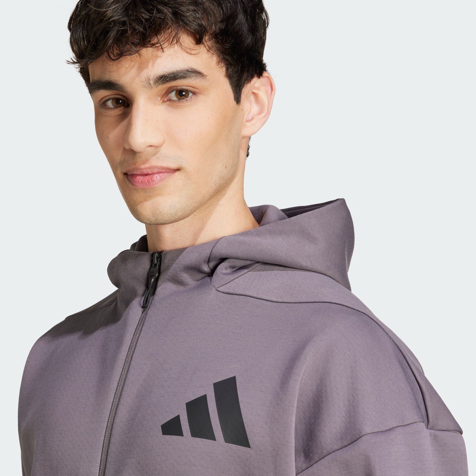 Clothing - Z.N.E. Full-Zip Hooded Track Jacket - Grey | adidas Oman