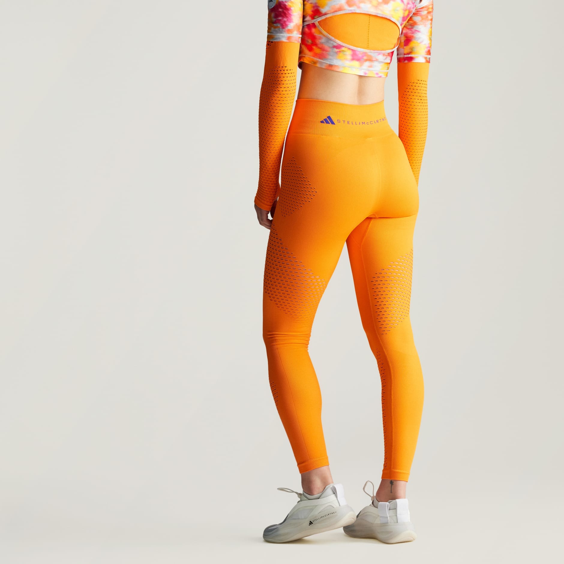 Women s Clothing adidas by Stella McCartney TrueStrength Knit Yoga Leggings Orange adidas Saudi Arabia