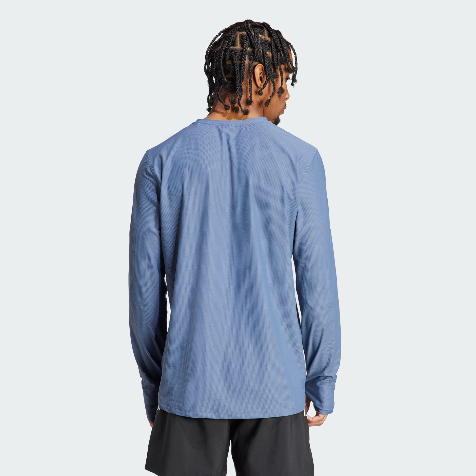 Men's Clothing - Own The Run Long Sleeve Tee - Blue | adidas Saudi 