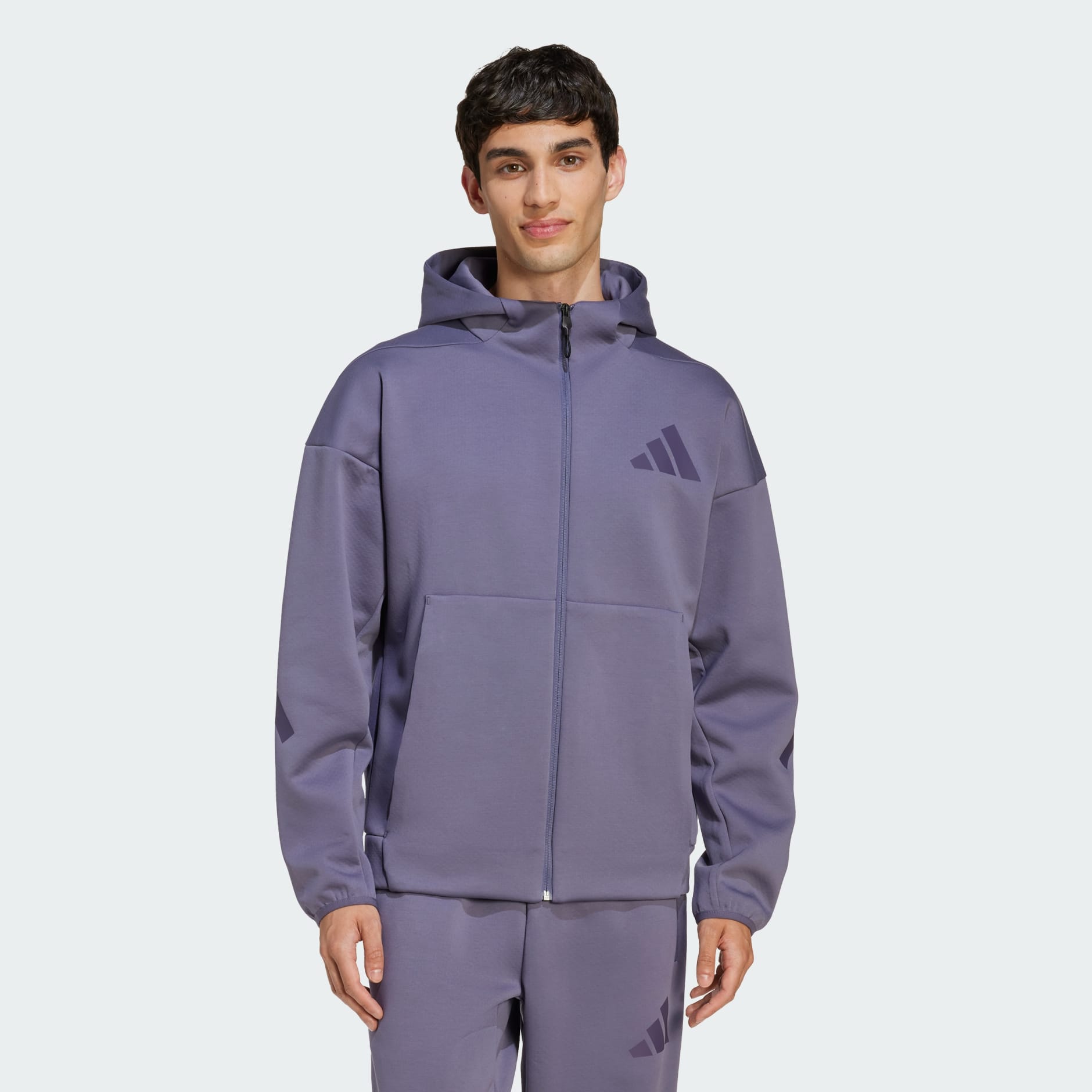 Clothing - Z.N.E. Full-Zip Hooded Track Jacket - Purple | adidas Oman