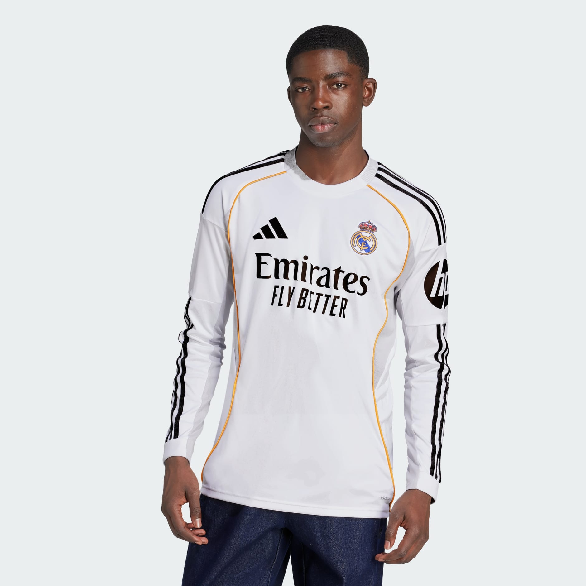 Clothing - Real Madrid 25/26 Long Sleeve Home Jersey - White Clothing - Real Madrid 25/26 Long Sleeve Home Jersey - White