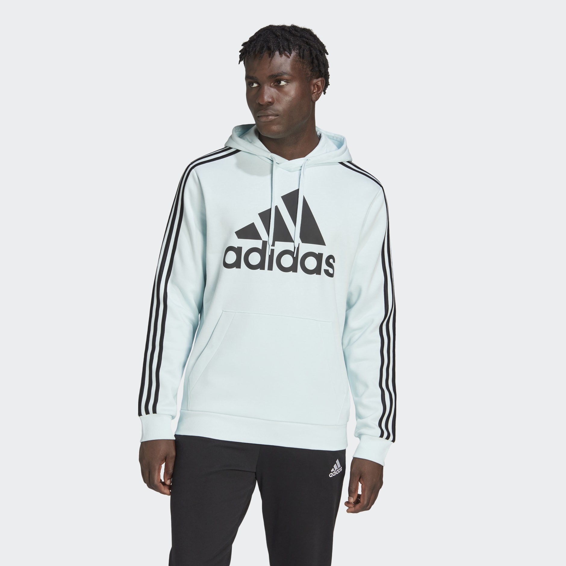 Essentials Fleece 3-Stripes Logo Hoodie