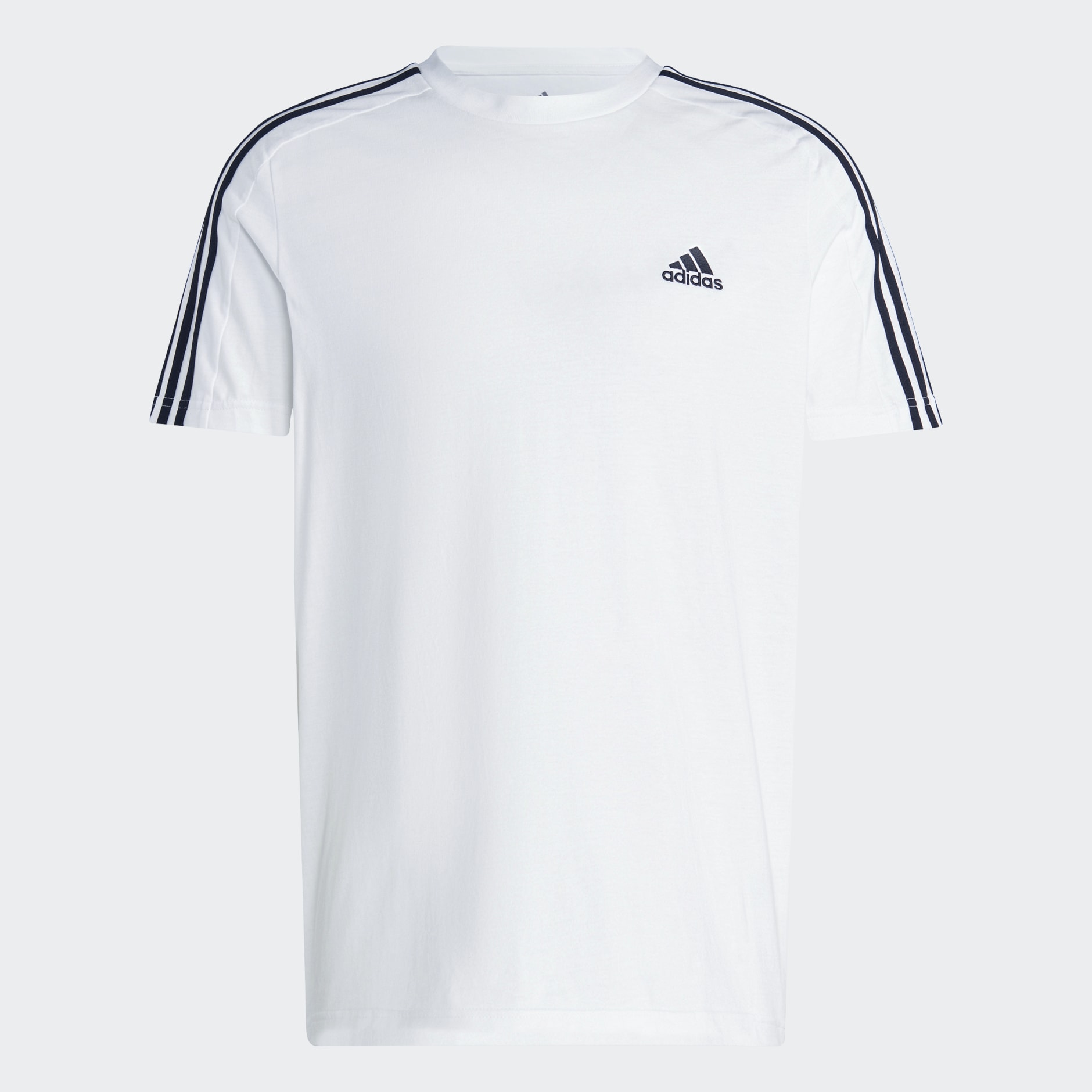 Men's Clothing - Essentials Single Jersey 3-Stripes Tee - White ...