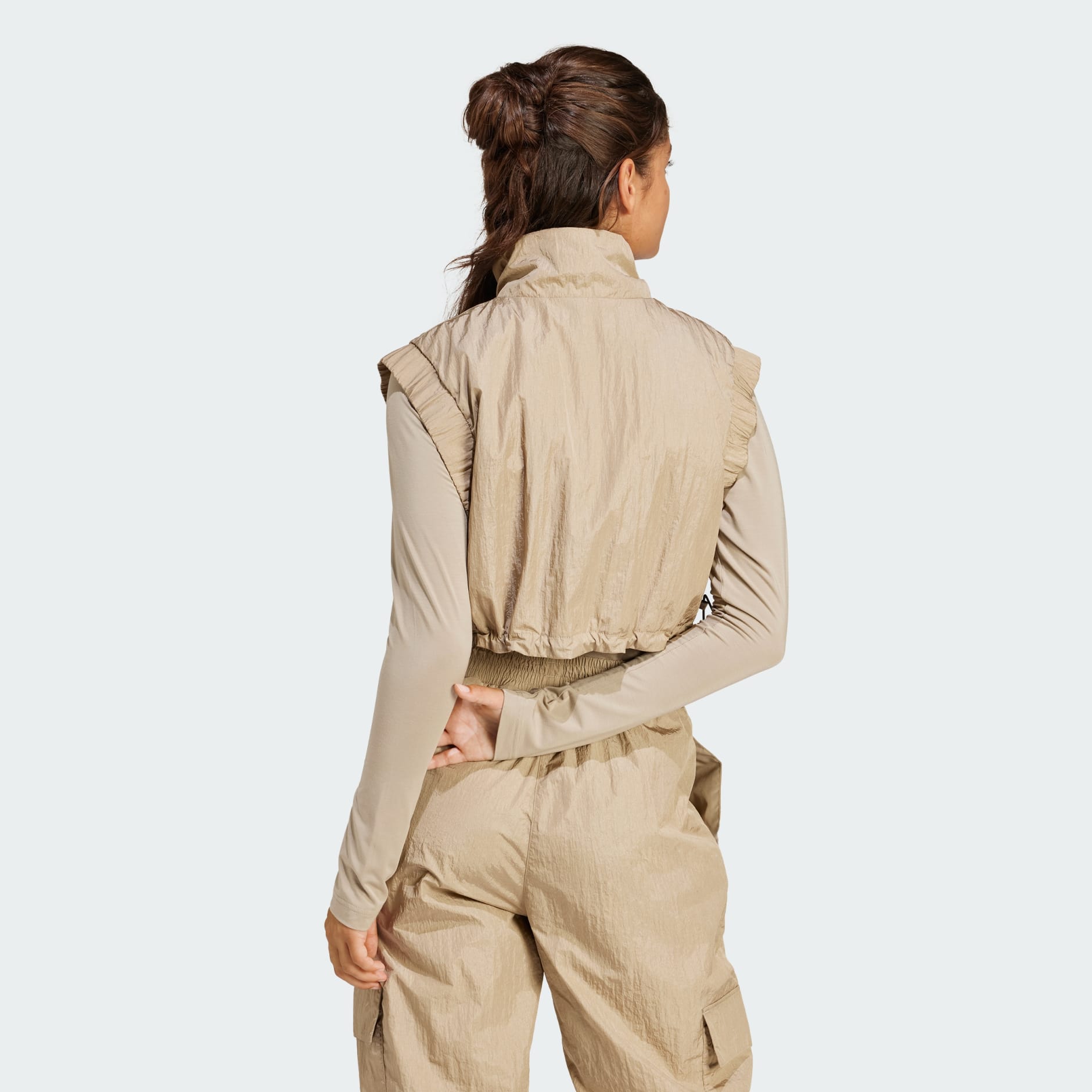 adidas City Escape Camo Print Crop Vest - Grey, Women's Lifestyle