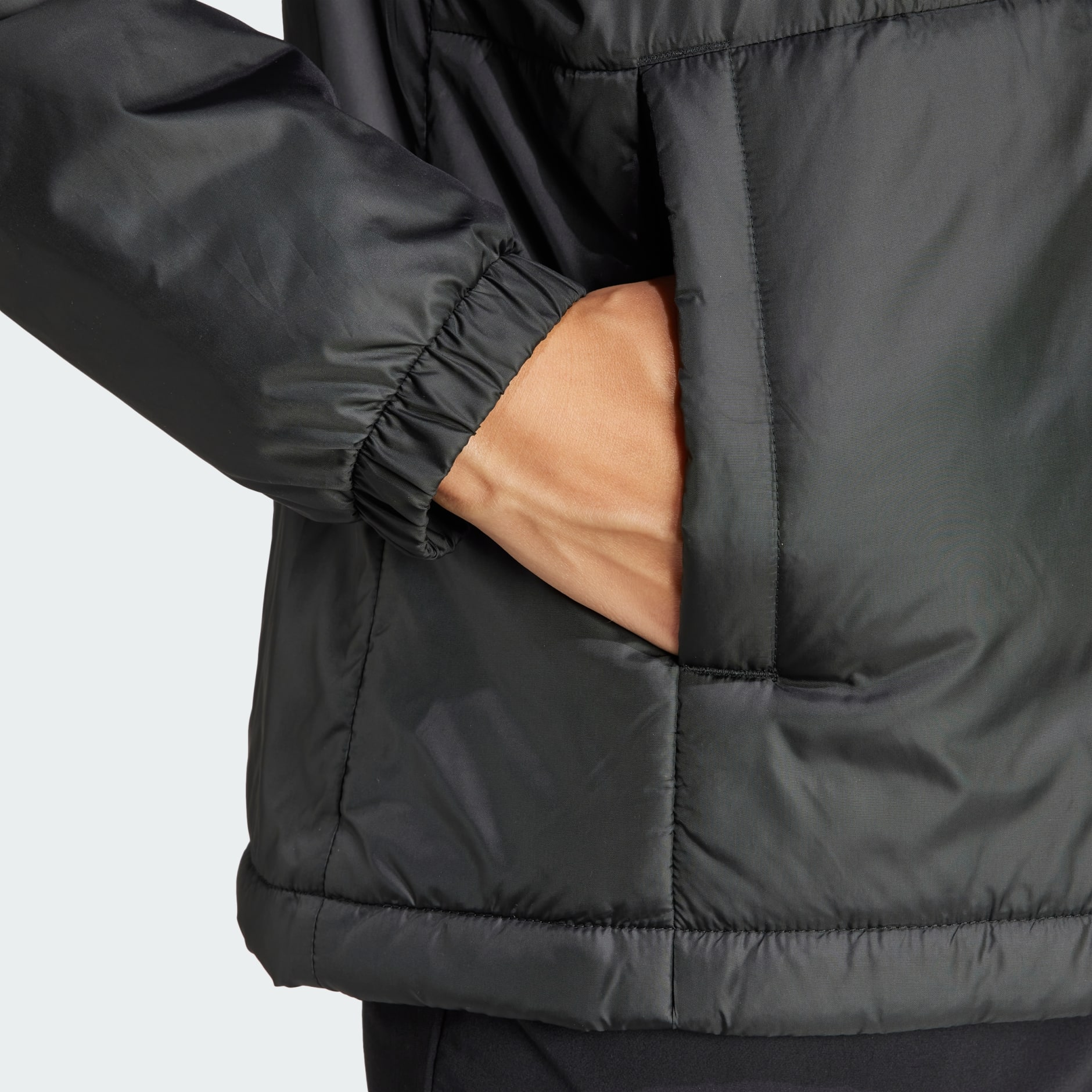 Clothing - Essentials Insulated Hooded Jacket - Black | adidas South Africa