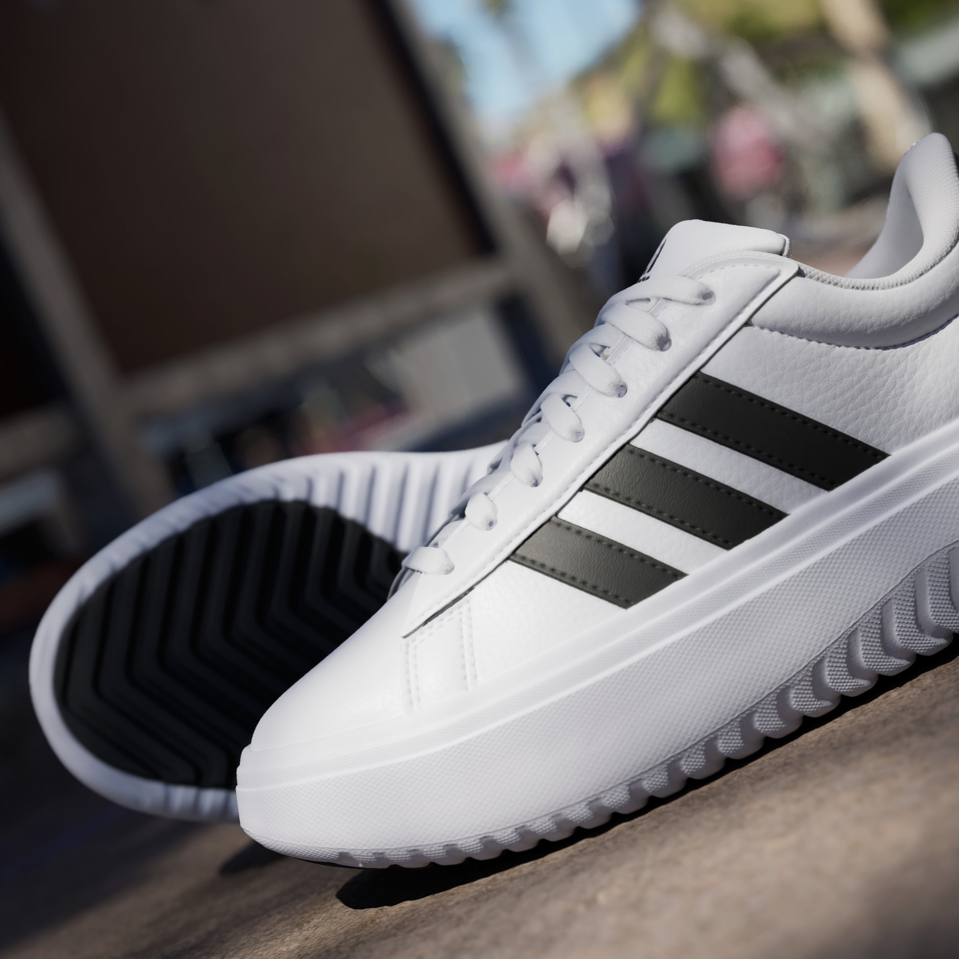 Adidas white platform sneakers online