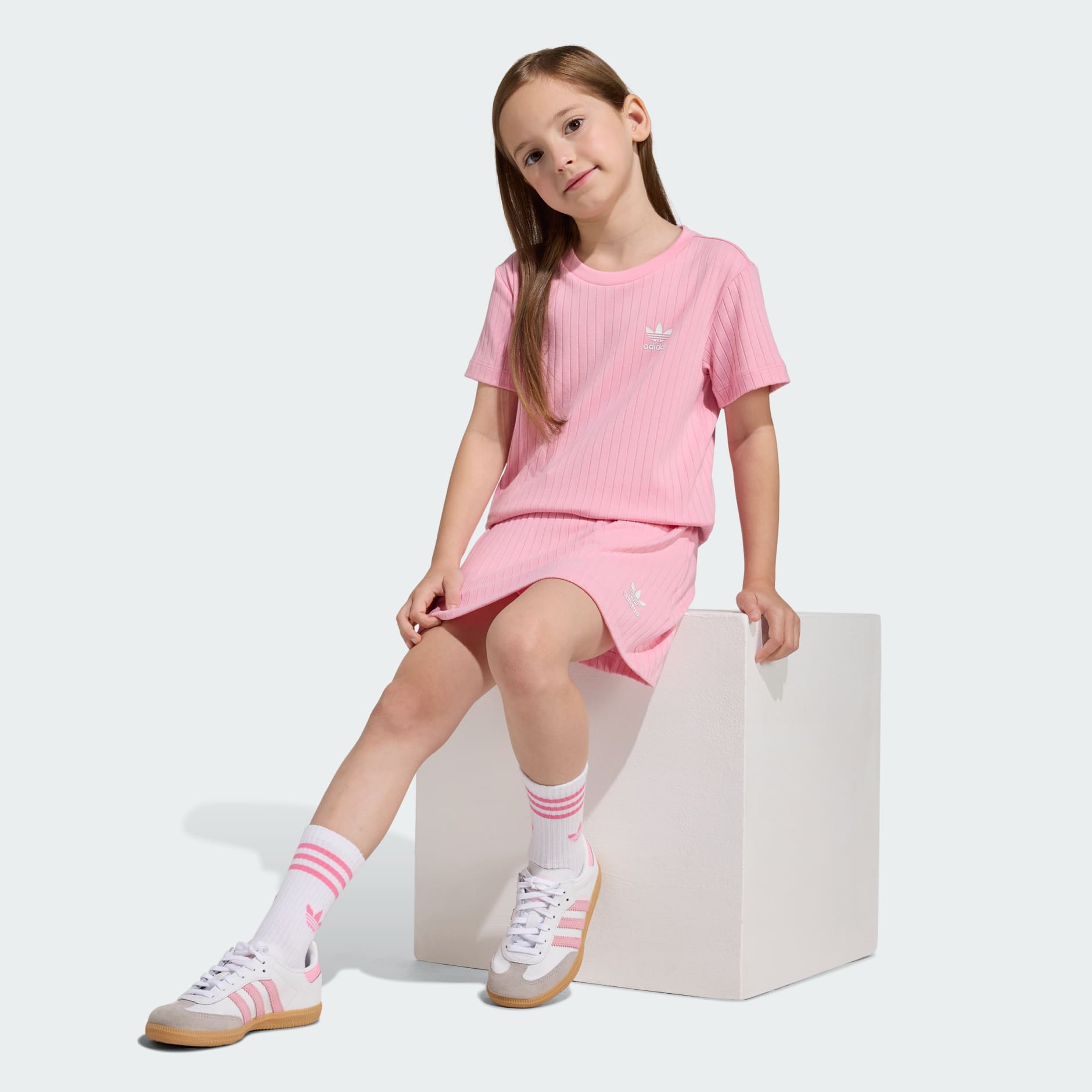 REGULAR RIB SKORT T-SHIRT SET