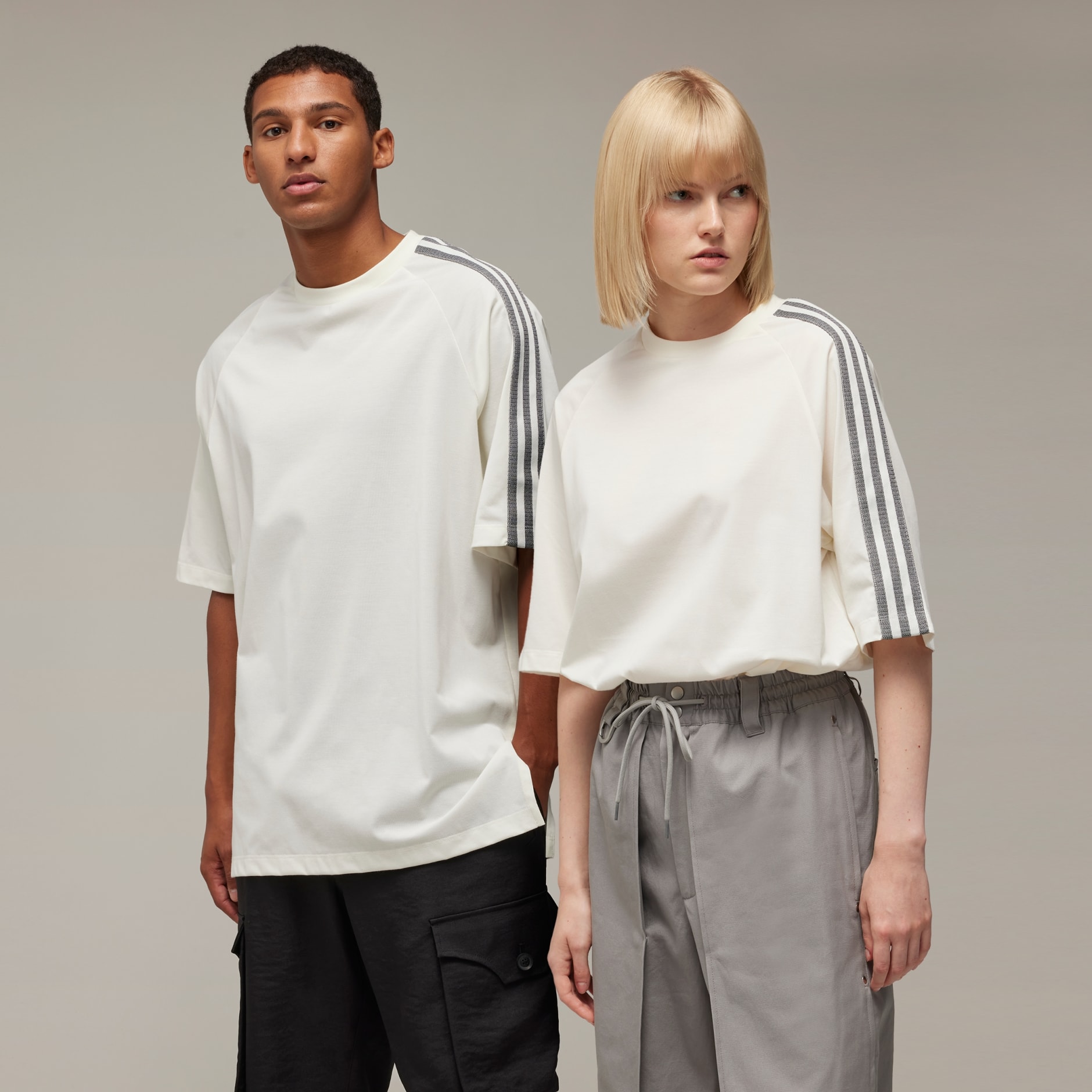 Adidas striped w t-shirt best sale