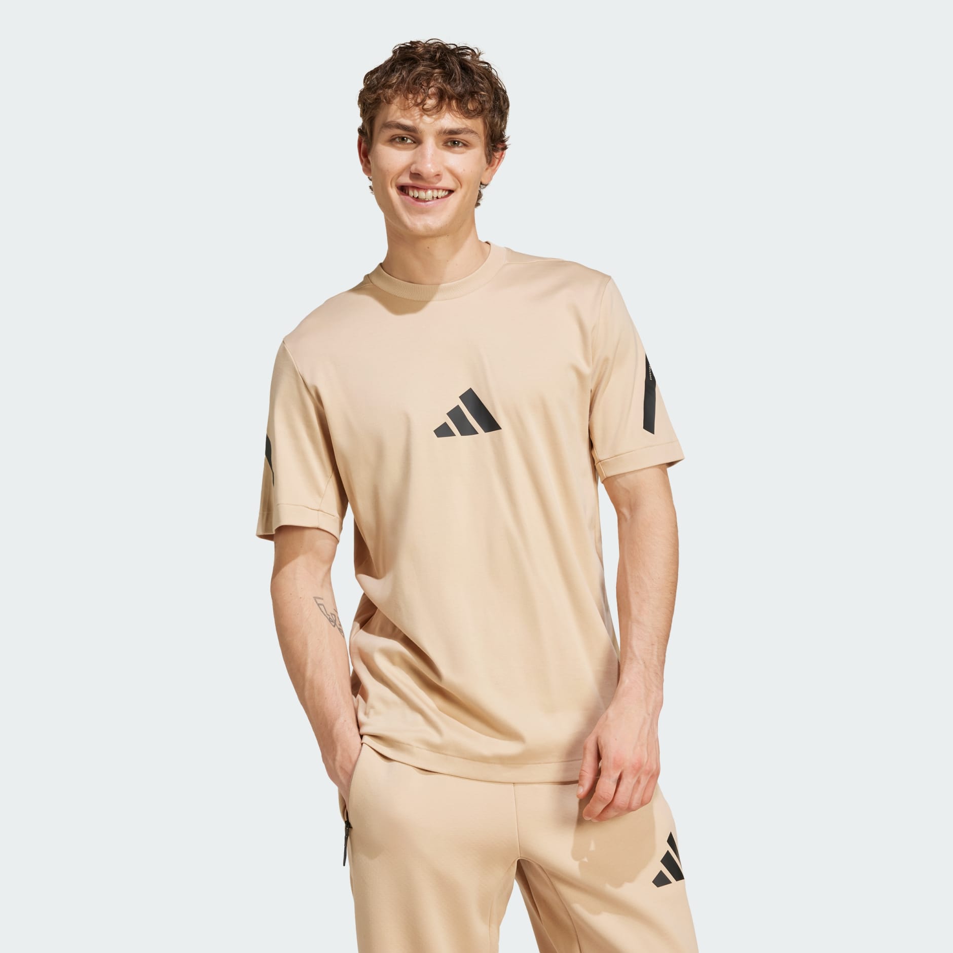 Beige adidas top on sale