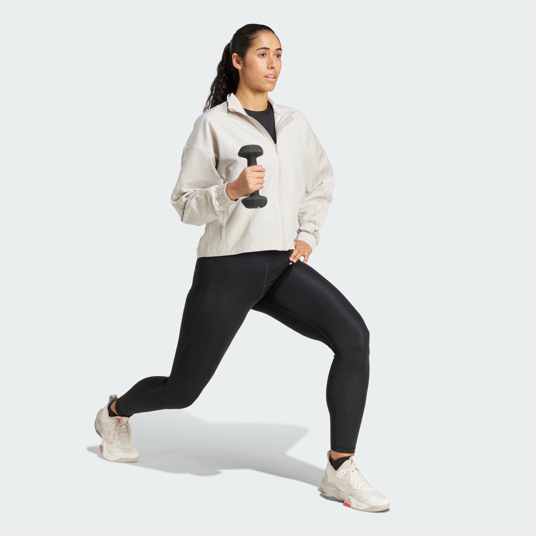 CLOTHING - Pacer All Gym Tonal 3-Stripes Woven Jacket - Beige