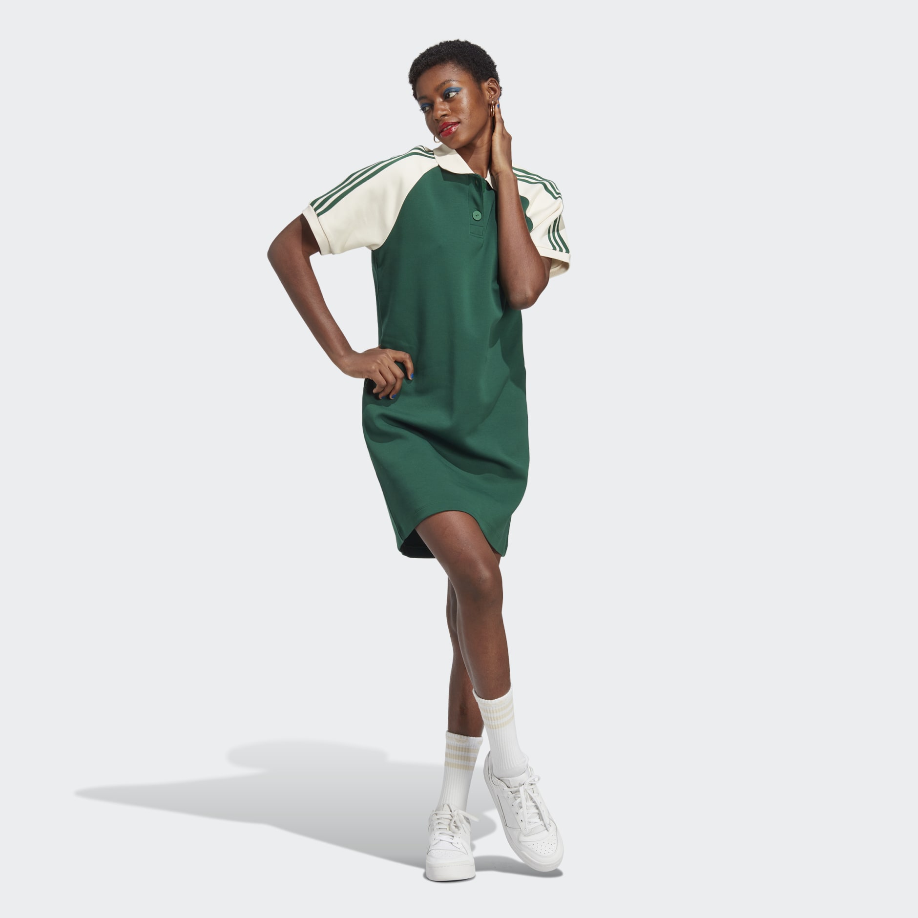Women's Clothing - Polo Shirt Dress - Green | adidas Egypt