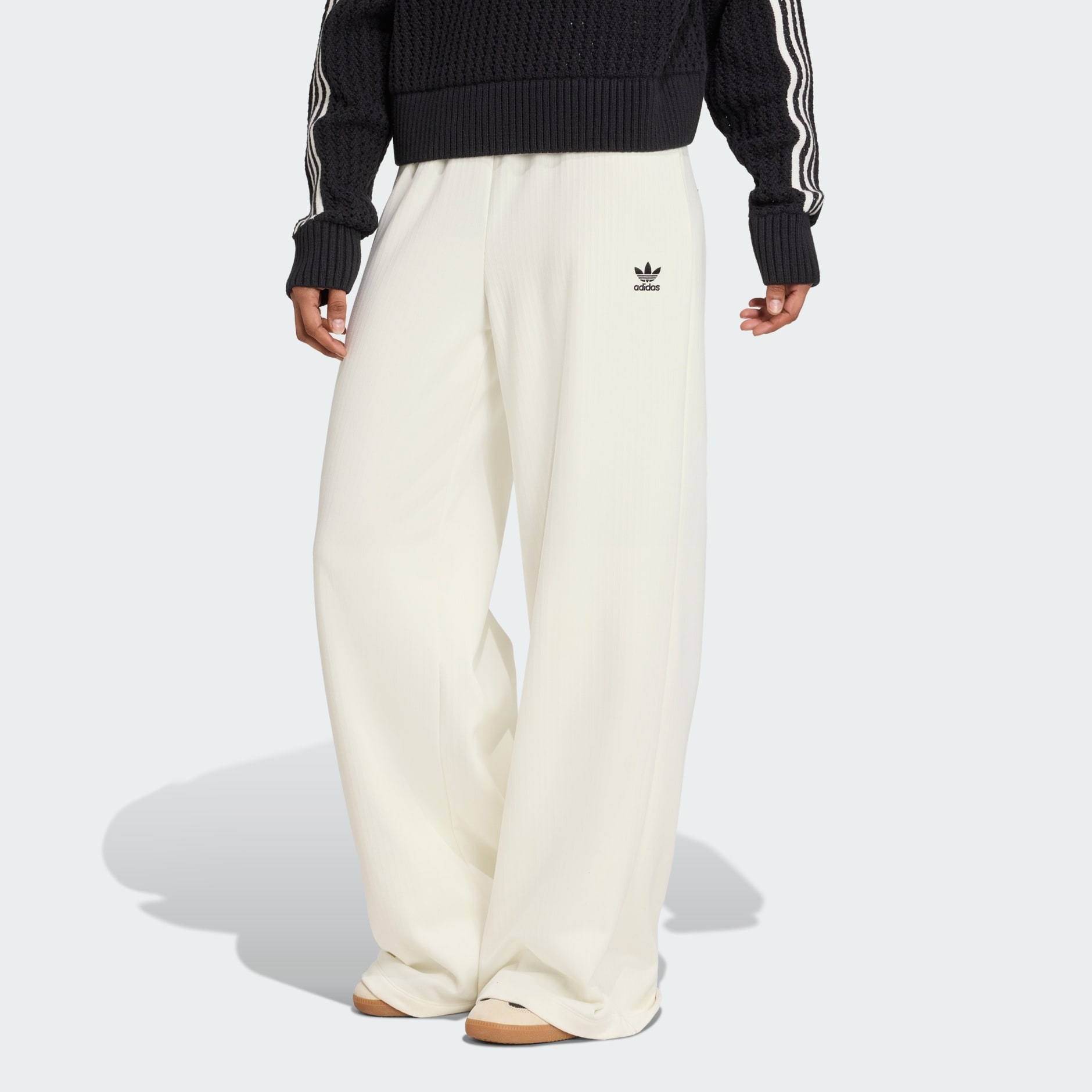adidas Essentials Winterized Wide Rib Pants - White | adidas UAE