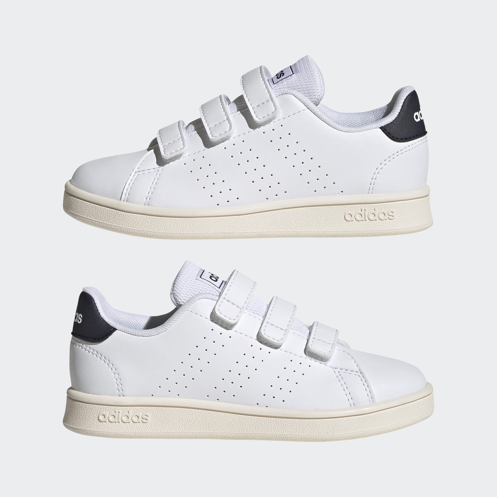 adidas Advantage Court Lifestyle Hook-and-Loop Shoes - White | adidas GH