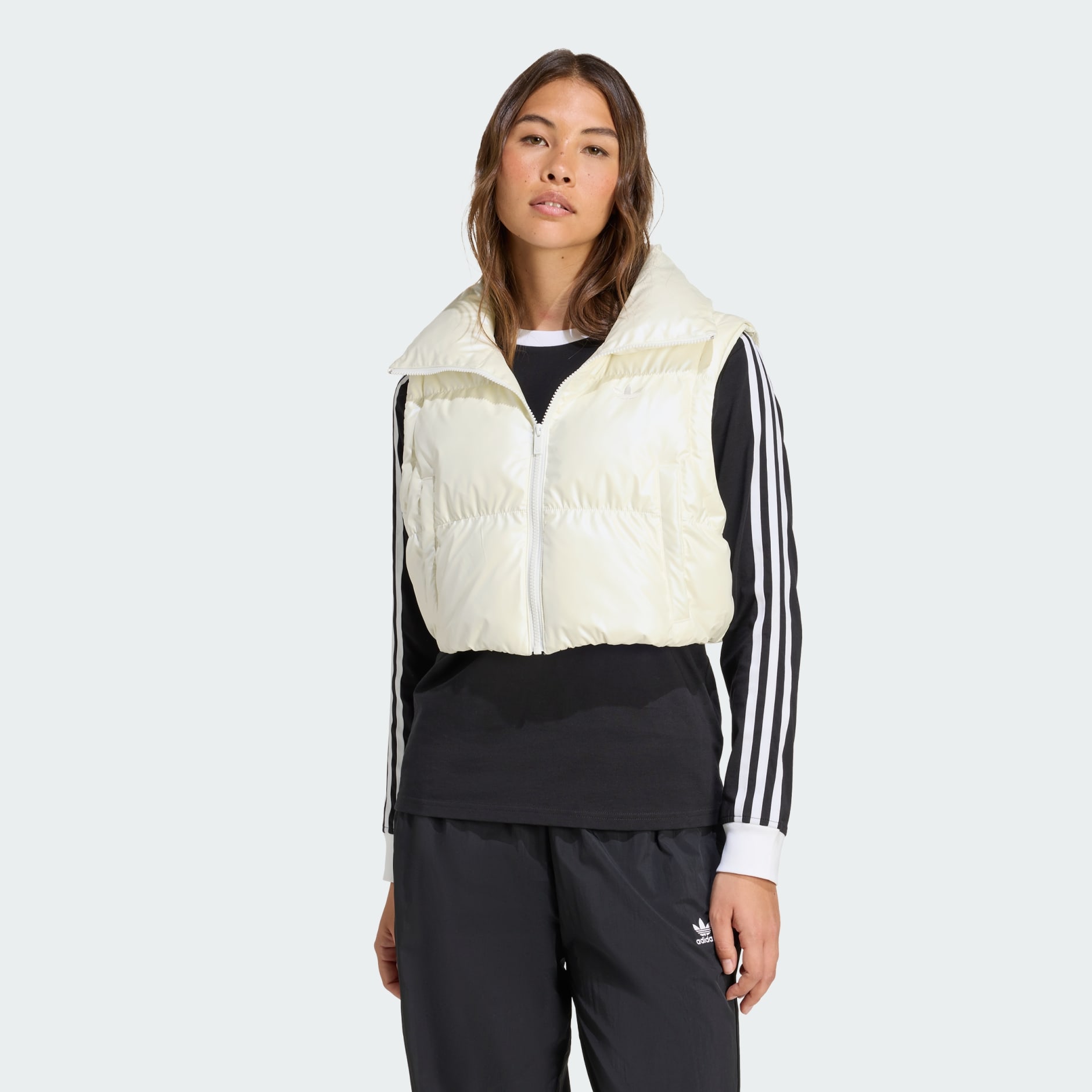 Essentials Glossy 2-In-1 Cropped Puffer