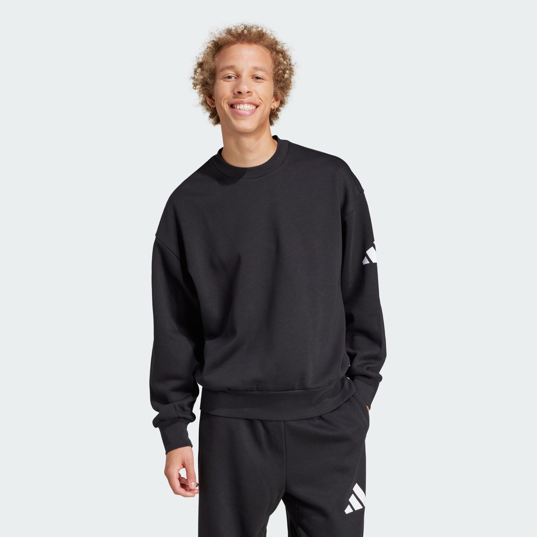 Sweat-shirt &agrave; capuche logo &agrave; 3 bandes coupe ample Essentials