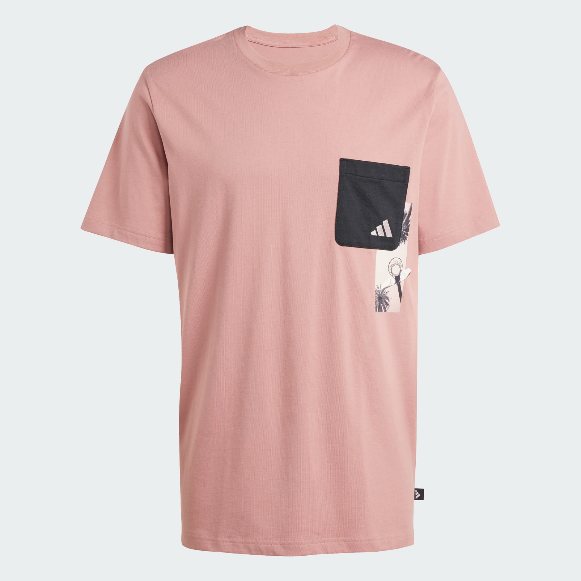 Clothing - Lens Elevated Pocket Graphic Tee - Pink | adidas Oman