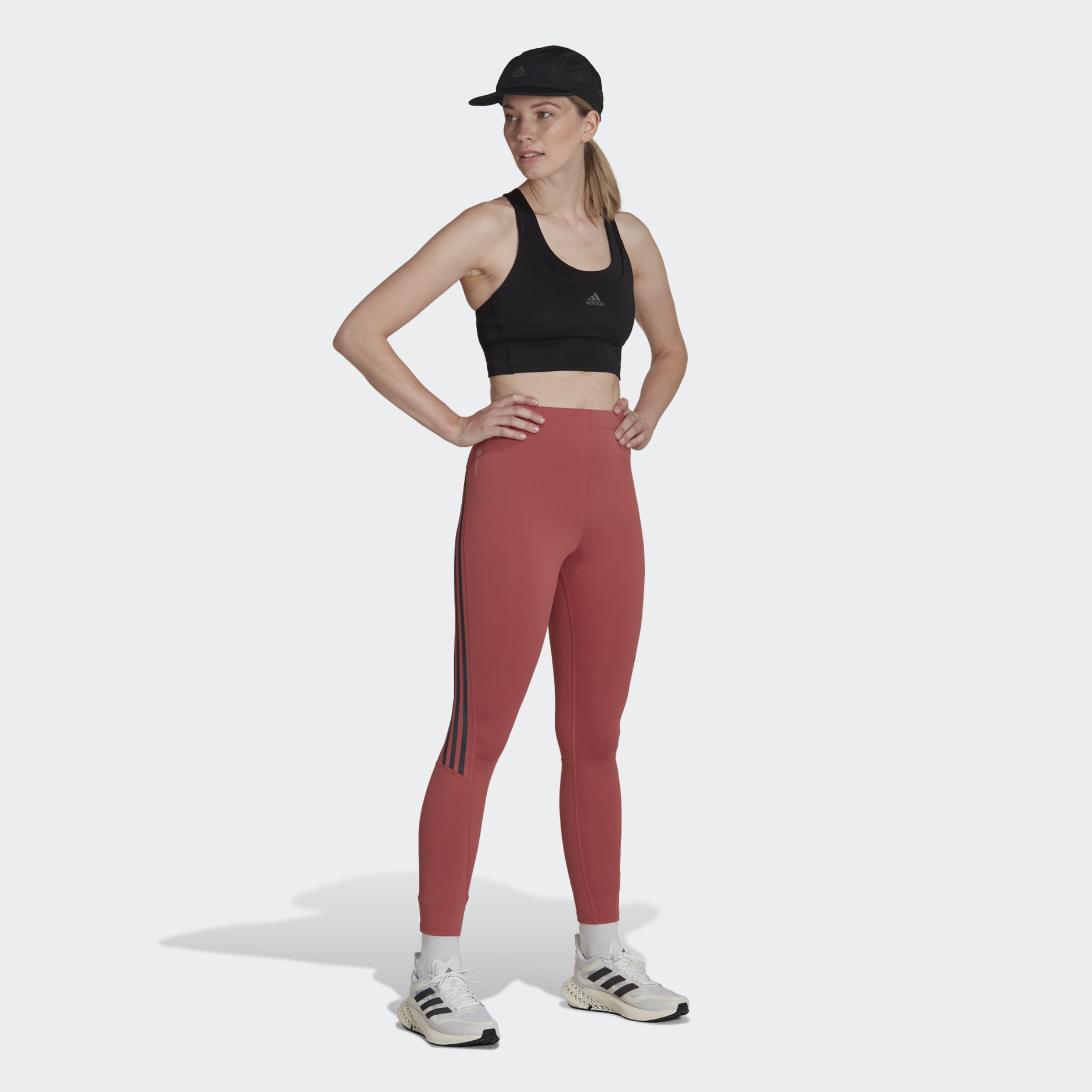 Women's - Run Icons 3-Stripes 7/8 Running Leggings - Red | adidas Arabia