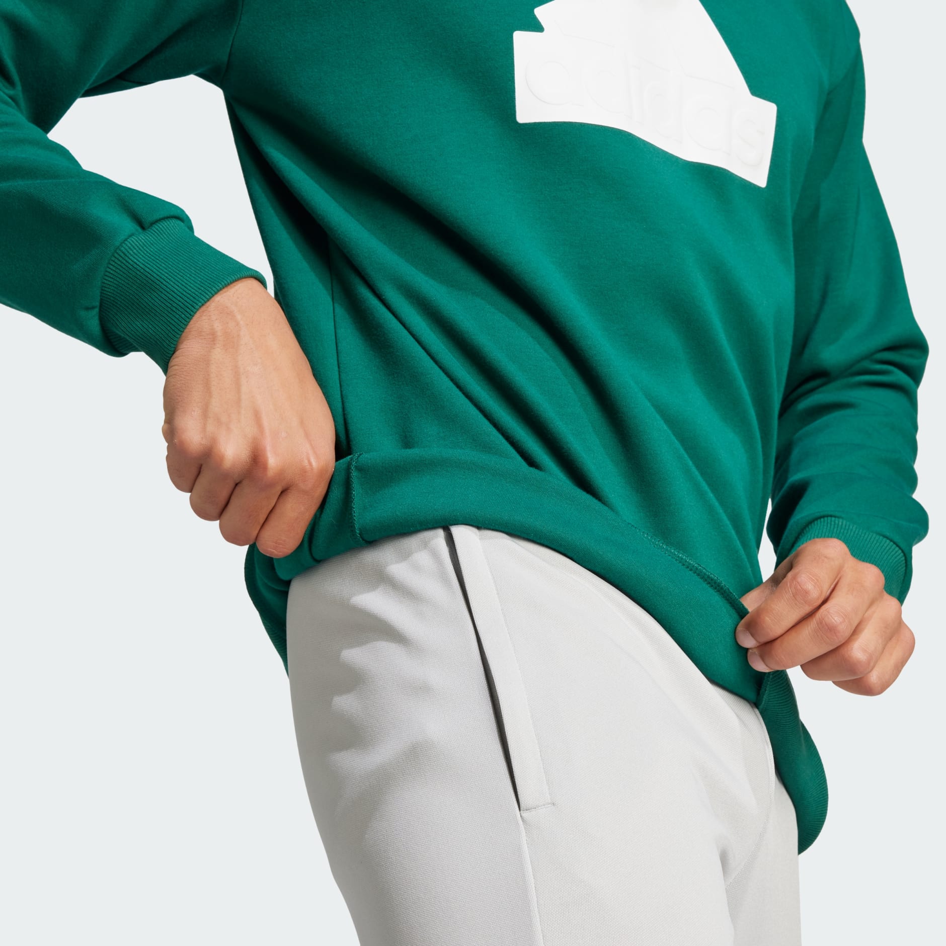 Mens adidas green sweatshirt best sale