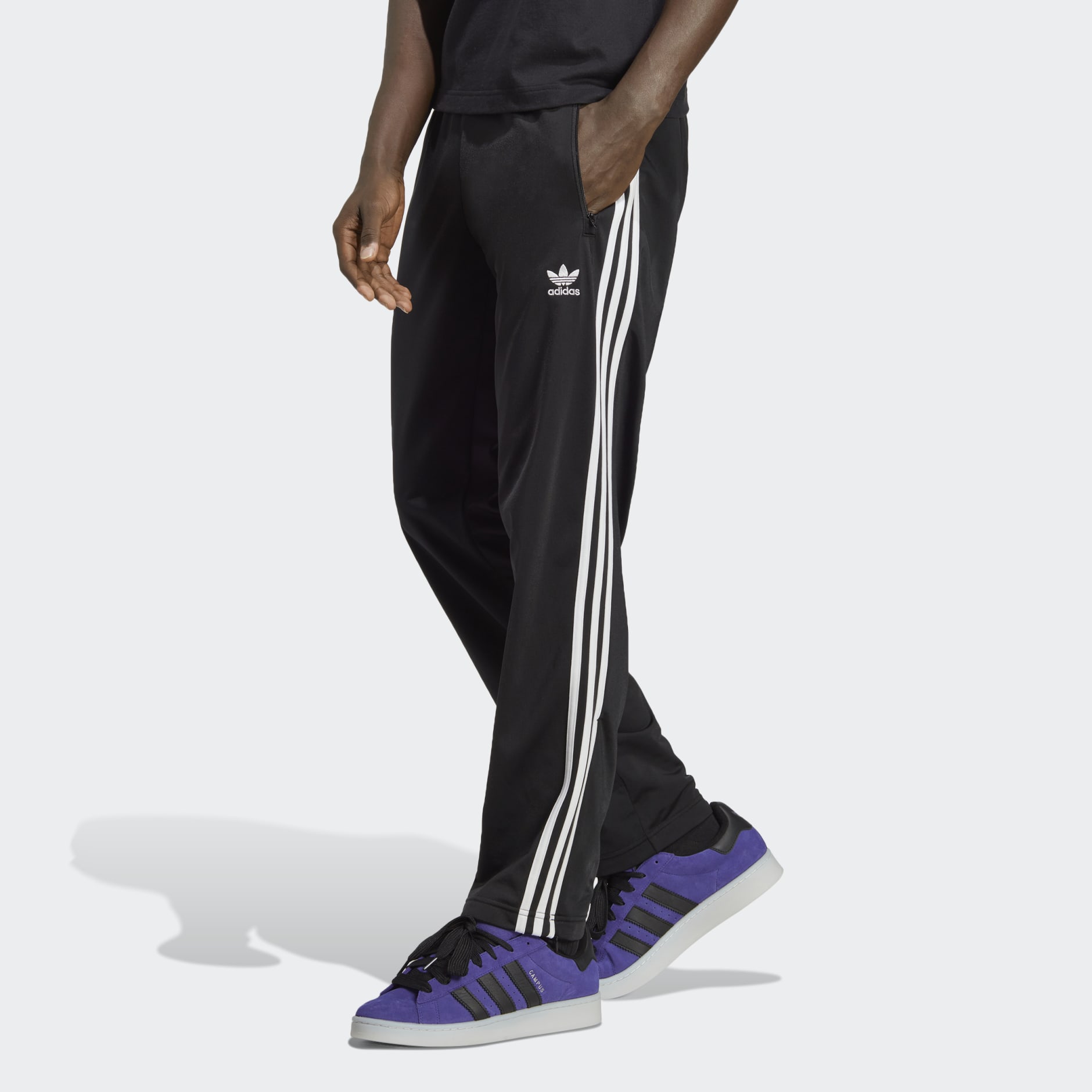 Adidas Originals Men's Primegreen Essentials Warm-up Open Hem 3-stripes  Track Pants In Black,black