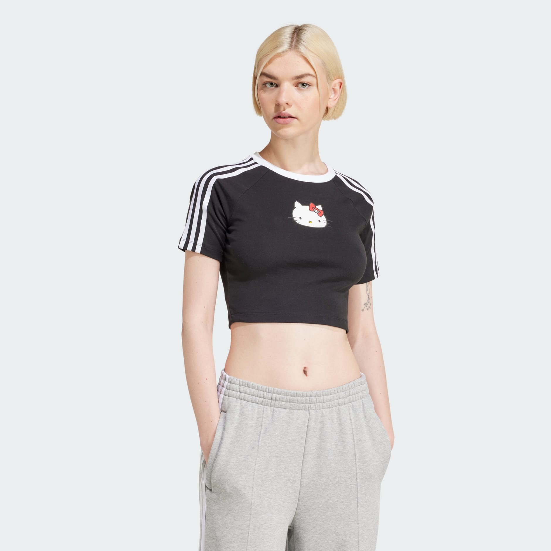 【adidas】ハローキティ 3-STRIPES BABY Tシャツ adidas x Hello Kitty 3-Stripes Baby Tee - Black | adidas