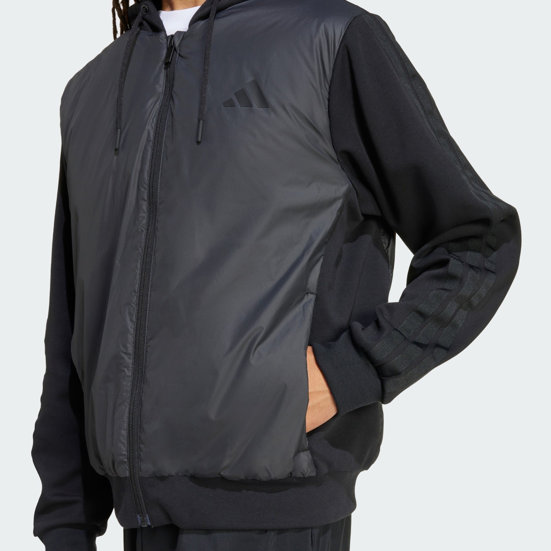 Veste hybride &agrave; capuche isolante 3 bandes Essentials CLIMAWARM