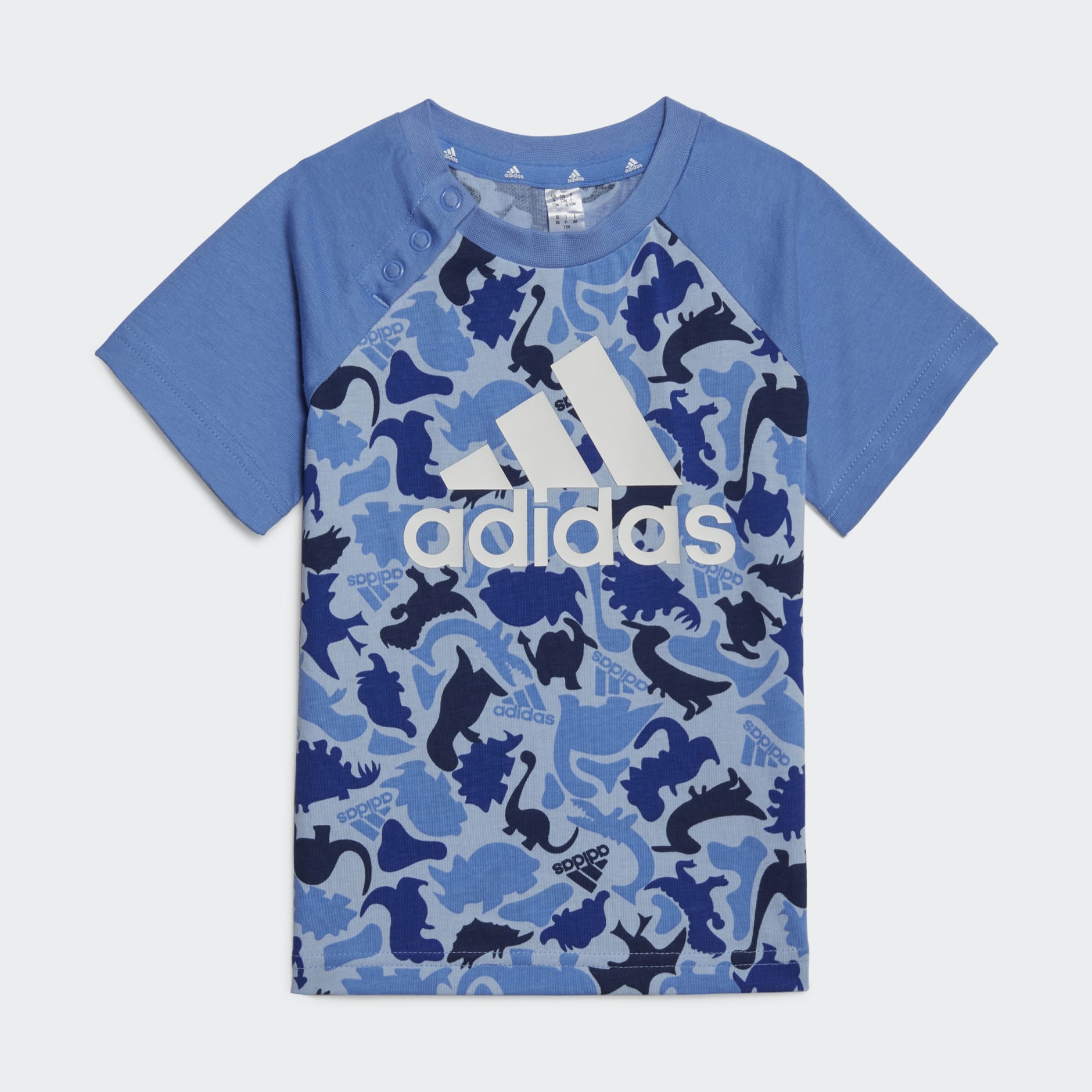 Kids Clothing - Dino Camo Allover Print Tee and Short Set - Blue | adidas  Oman