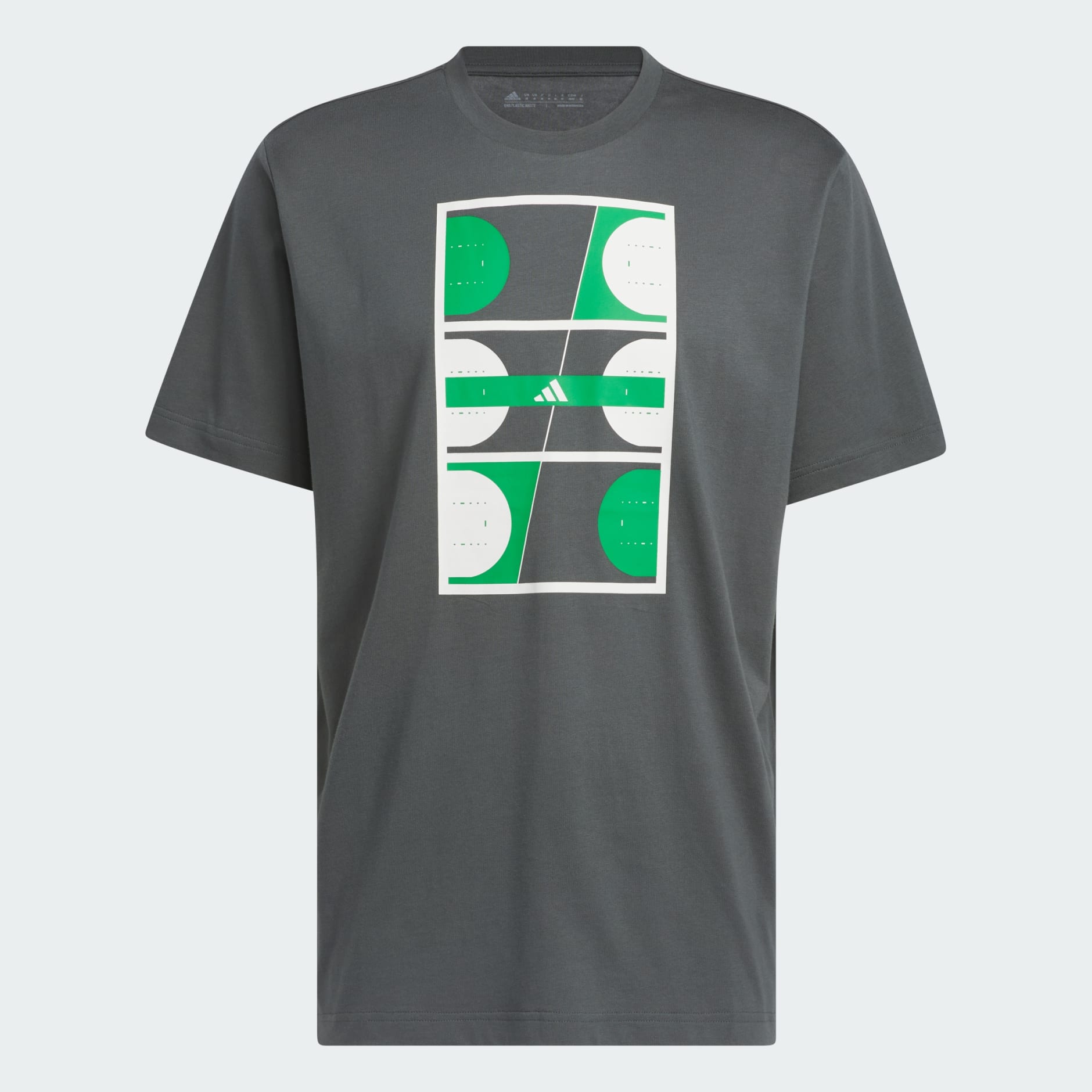 white black and grey graphic tee