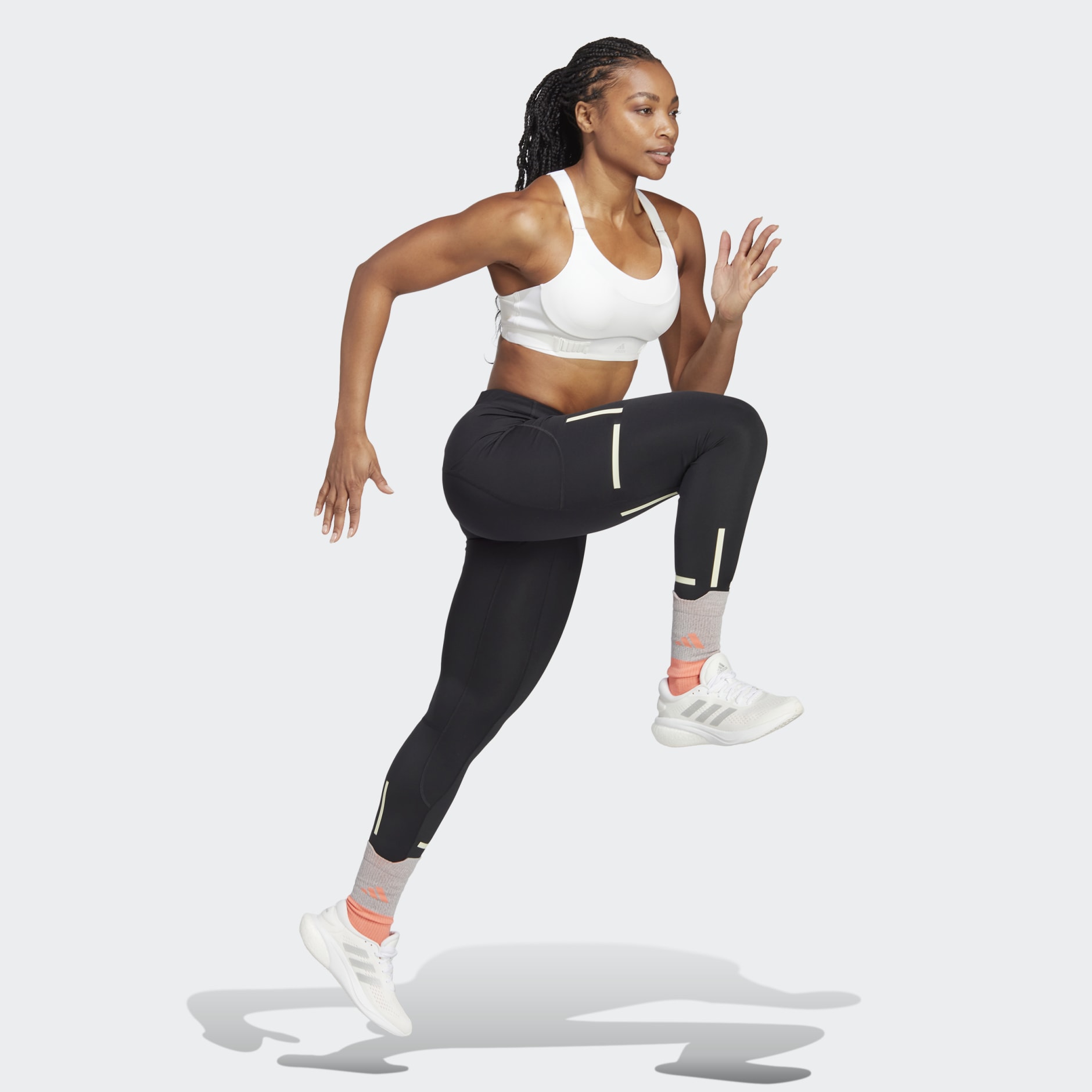 adidas Women's FastImpact Luxe Run High-Support Bra, White, XX