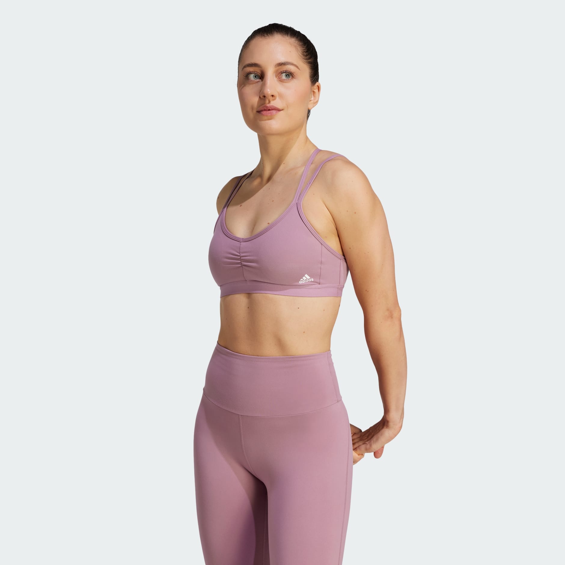 Essentials Women's Yoga Seamless Double Layer Sports Bra Hot Pink  Small