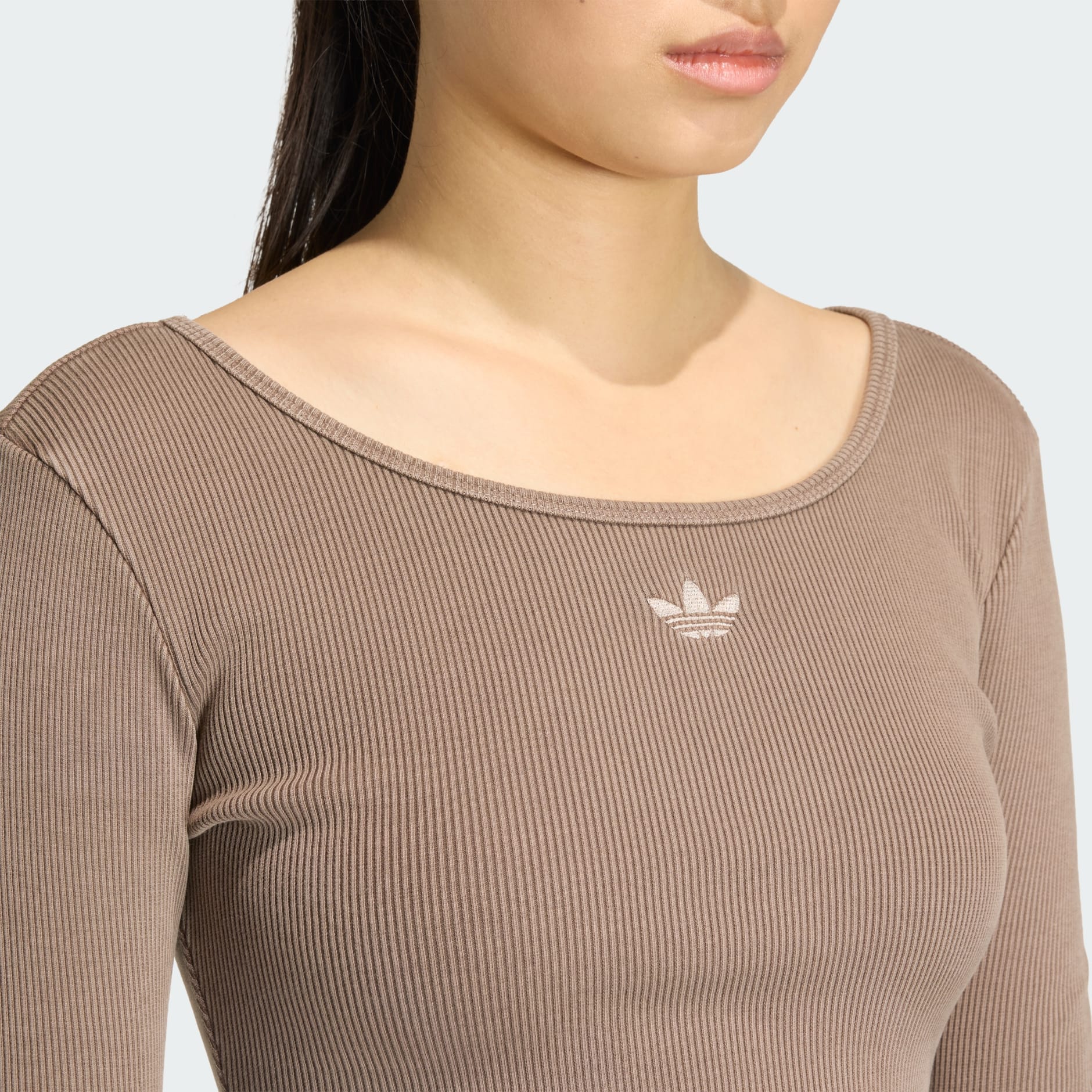 BODY ESSENTIALS RIB CU M&Acirc;NECĂ LUNGĂ WASHED