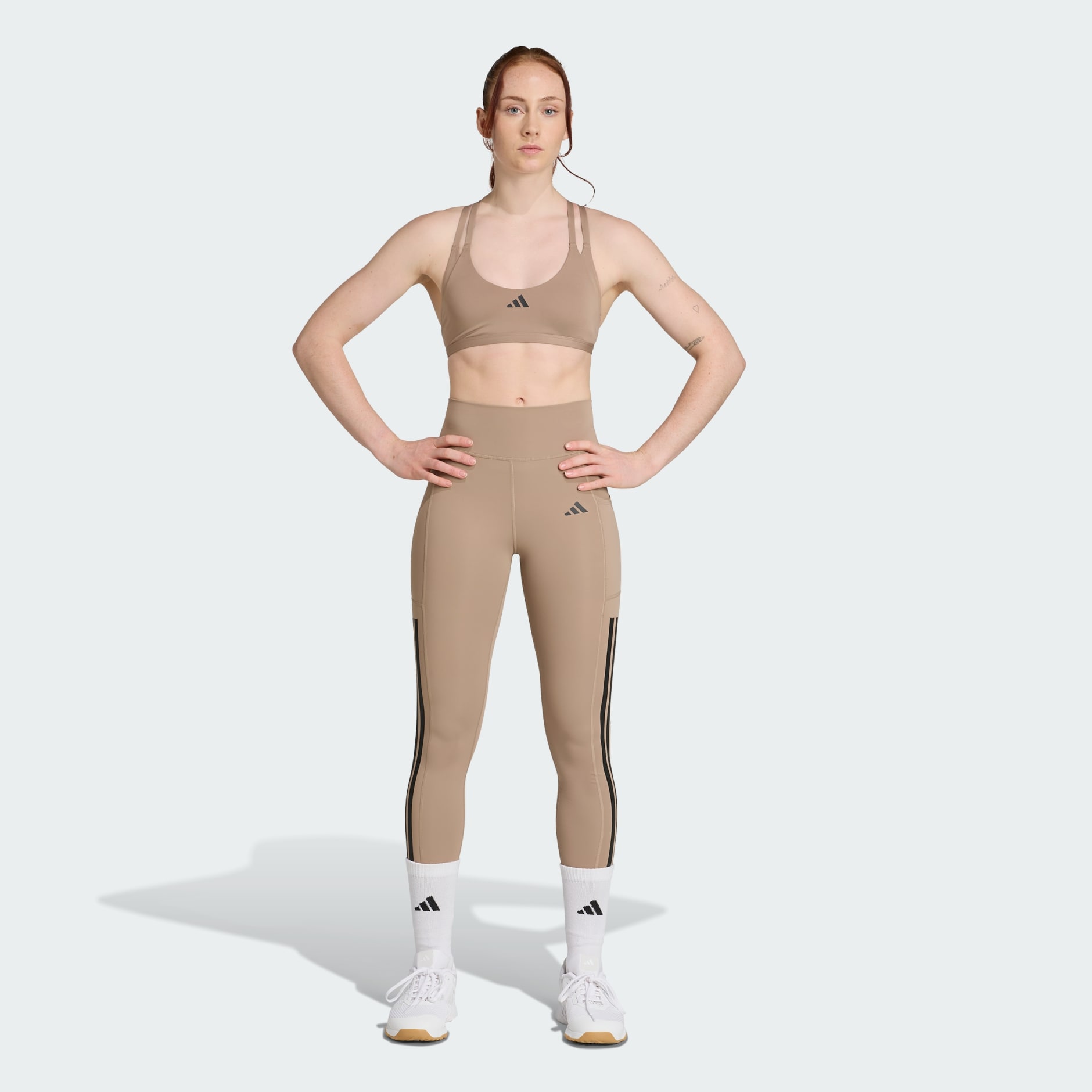 بنطال ضيق Optime 3-Stripes Full-Length