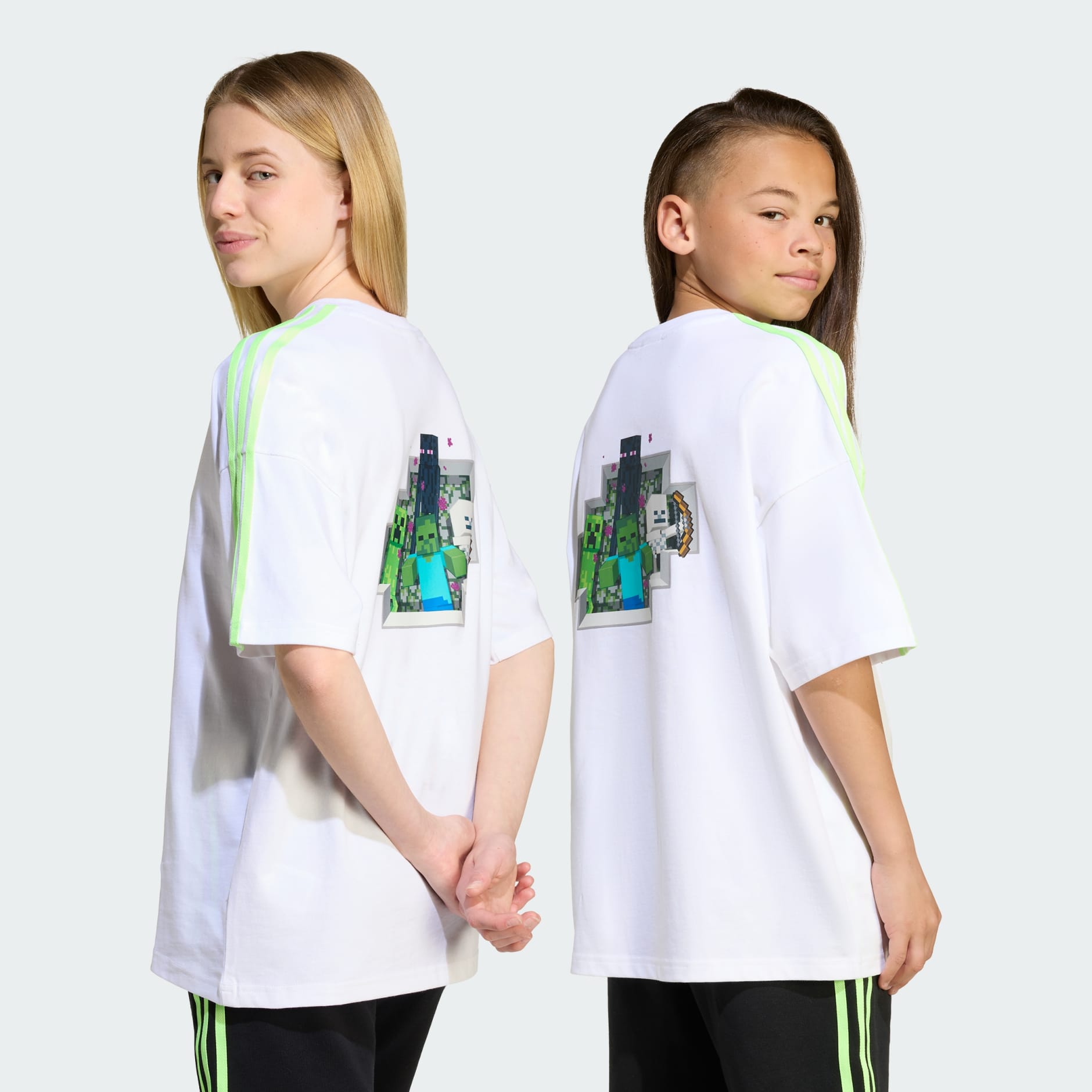Tricou cu motiv grafic adidas Originals x Minecraft pentru copii