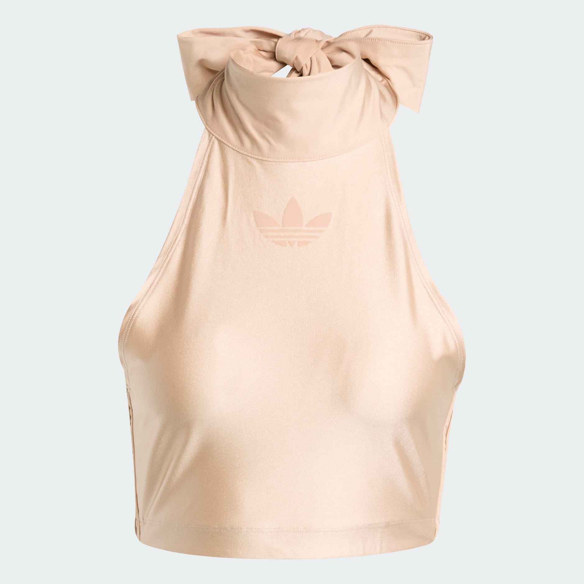 Top scurt cu șnur la decolteu