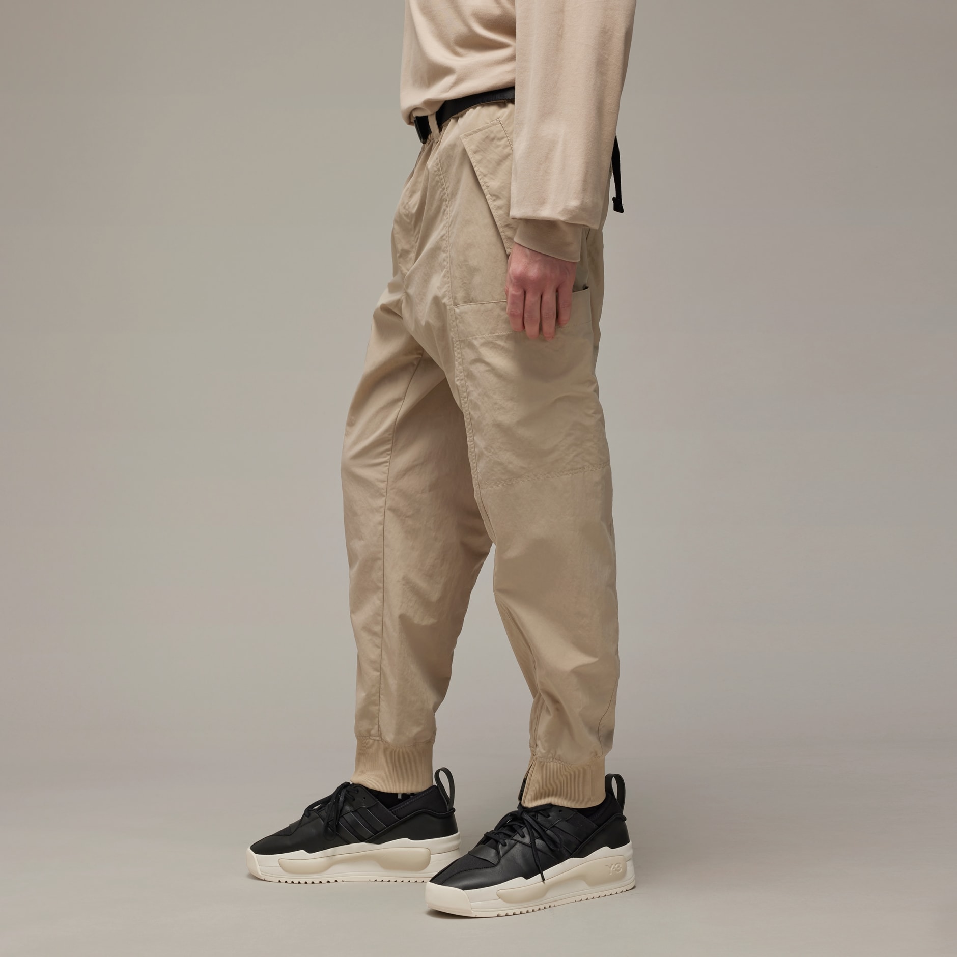 adidas Y-3 Crinkle Nylon Cuffed Pants - Brown | adidas TZ