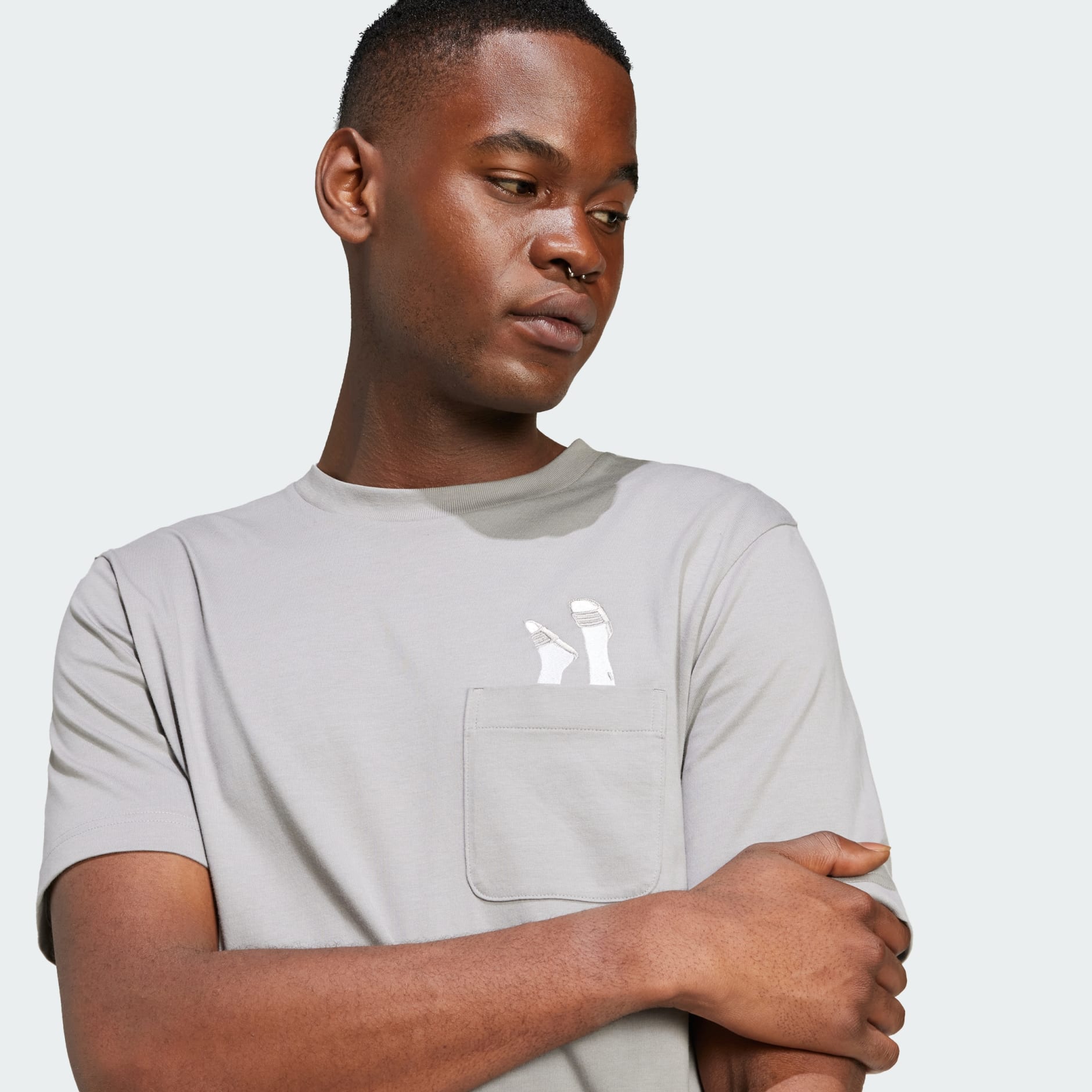 Tricou cu buzunar și imprimeu Lounge Slides