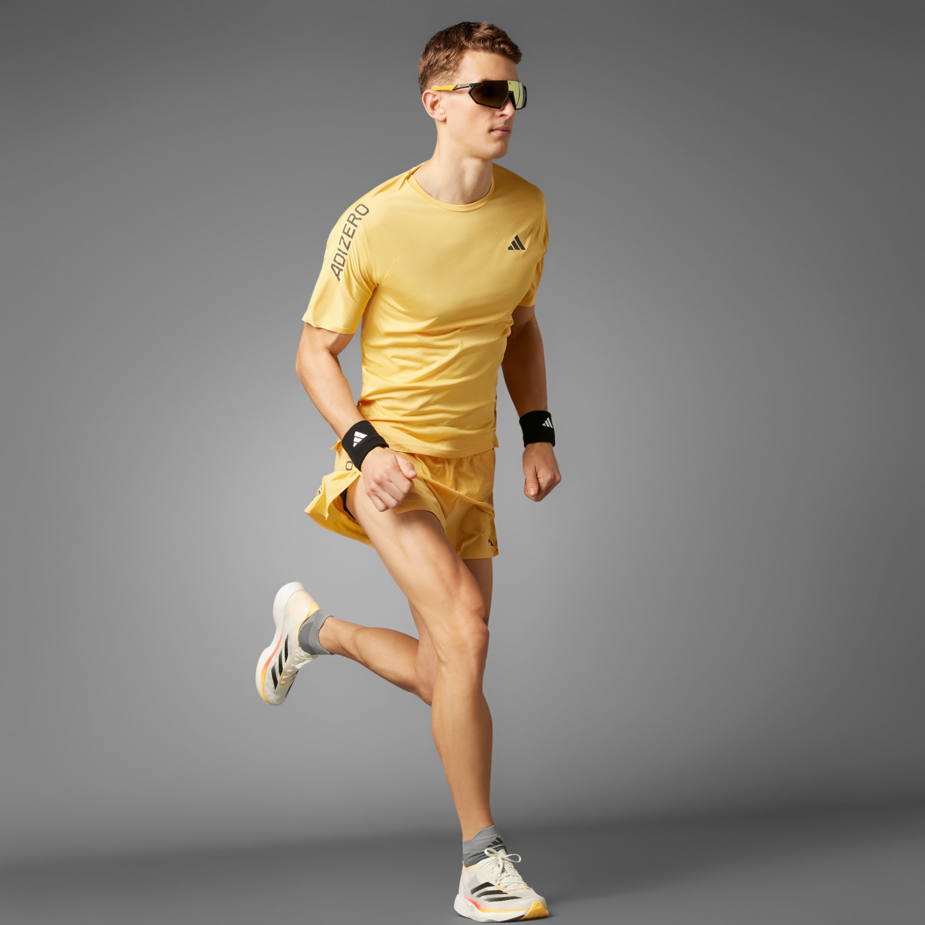 Men's Clothing - Adizero Running Tee - Yellow | adidas Oman