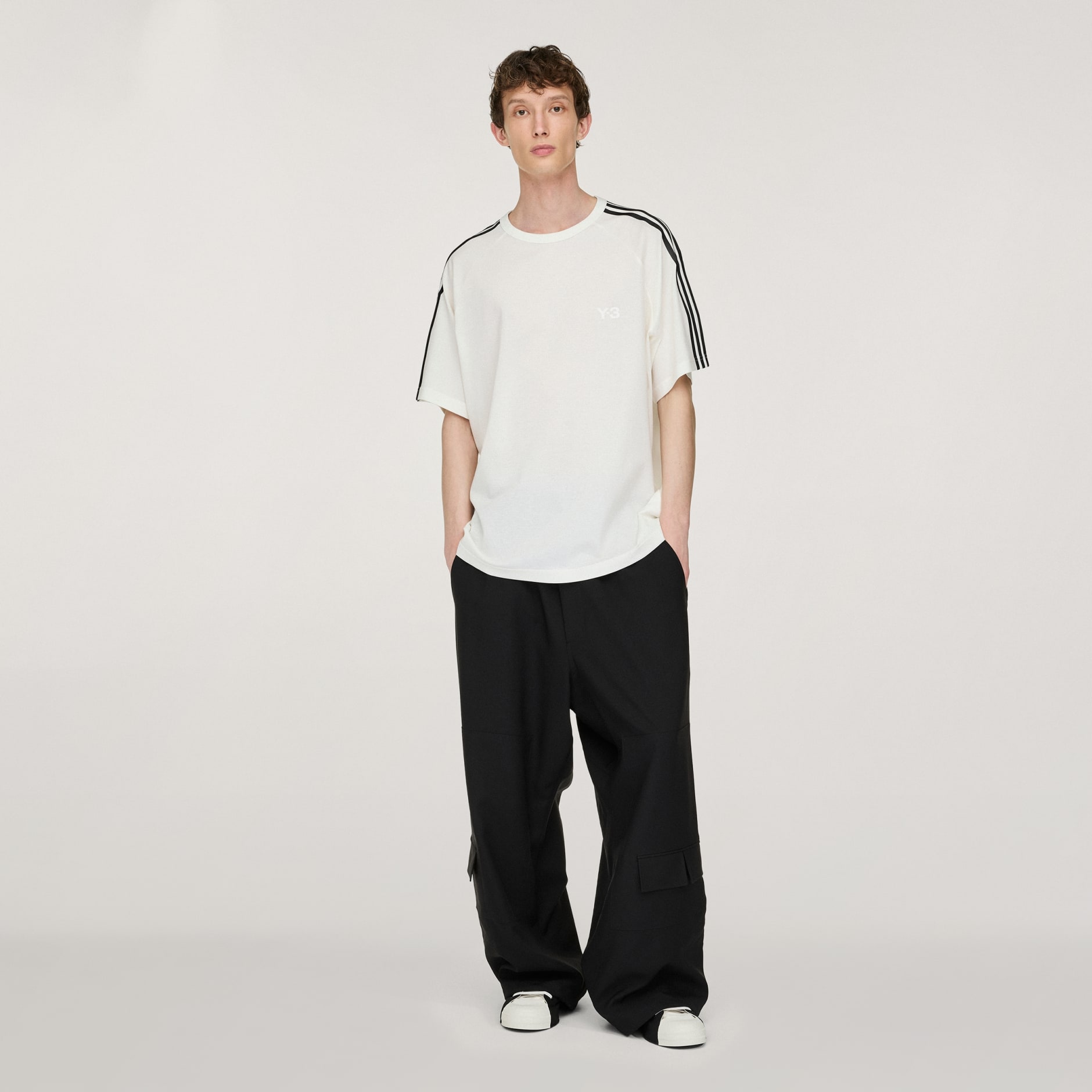 【Y-3】3-Stripes Short Sleeve T-Shirt White Clothing - Y-3 Short Sleeve Tee 3-Stripes - White | adidas Oman