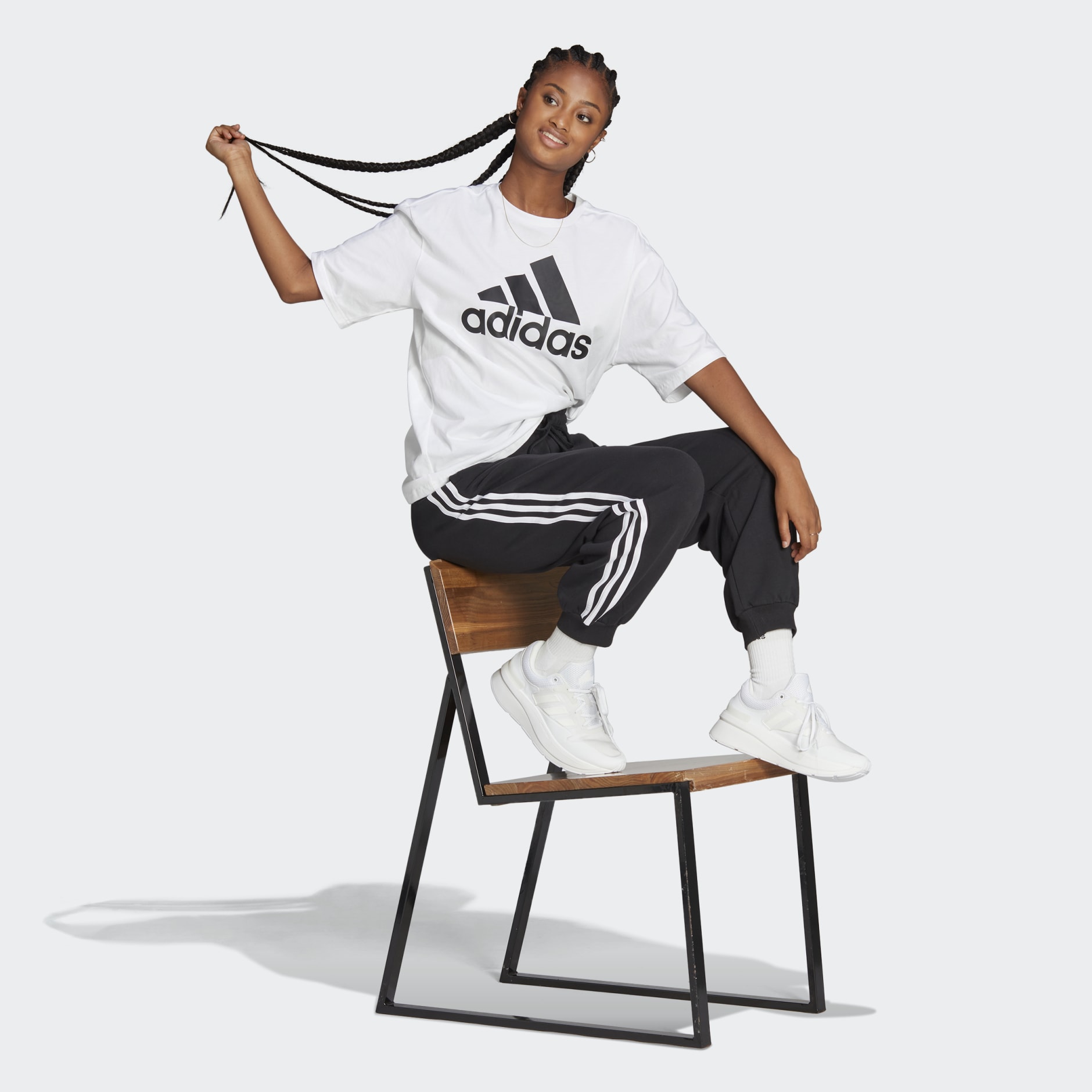 Essentials 3-Stripes French Terry Loose-Fit Pants